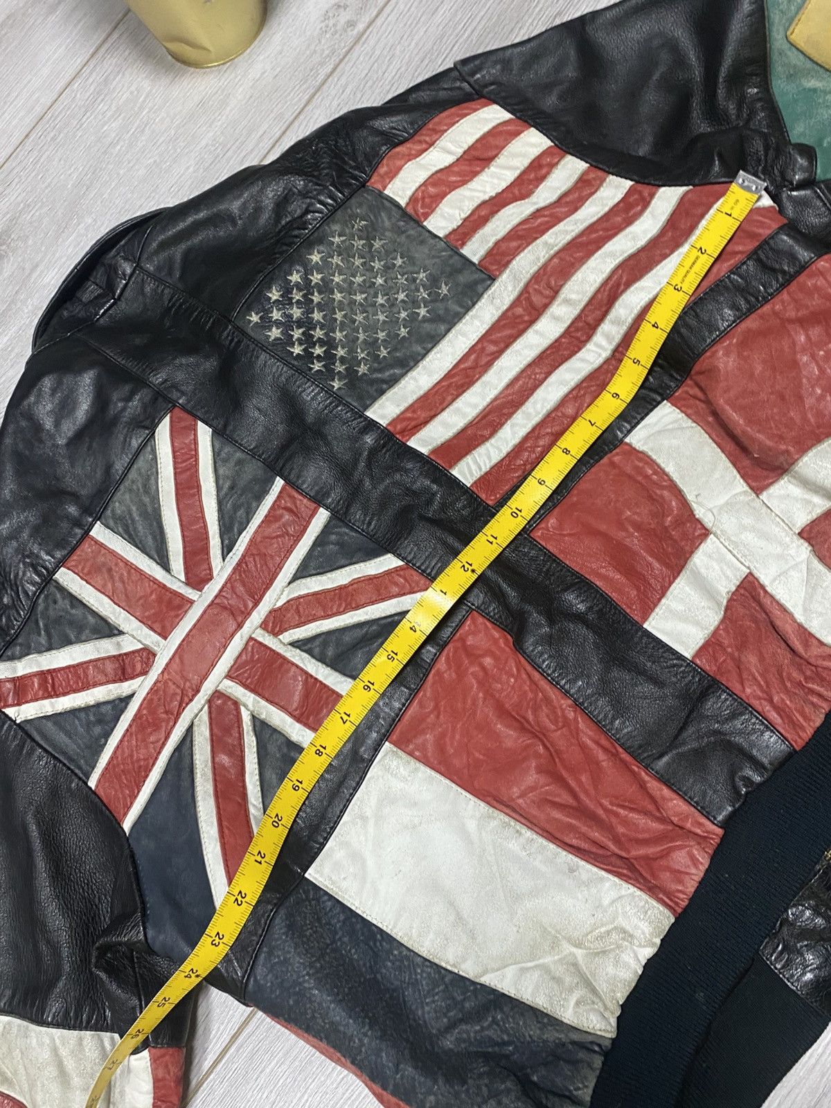 Other A.D.A World Flags Leather Jacket distressed Size US M / EU 48-50 / 2 - 18 Thumbnail