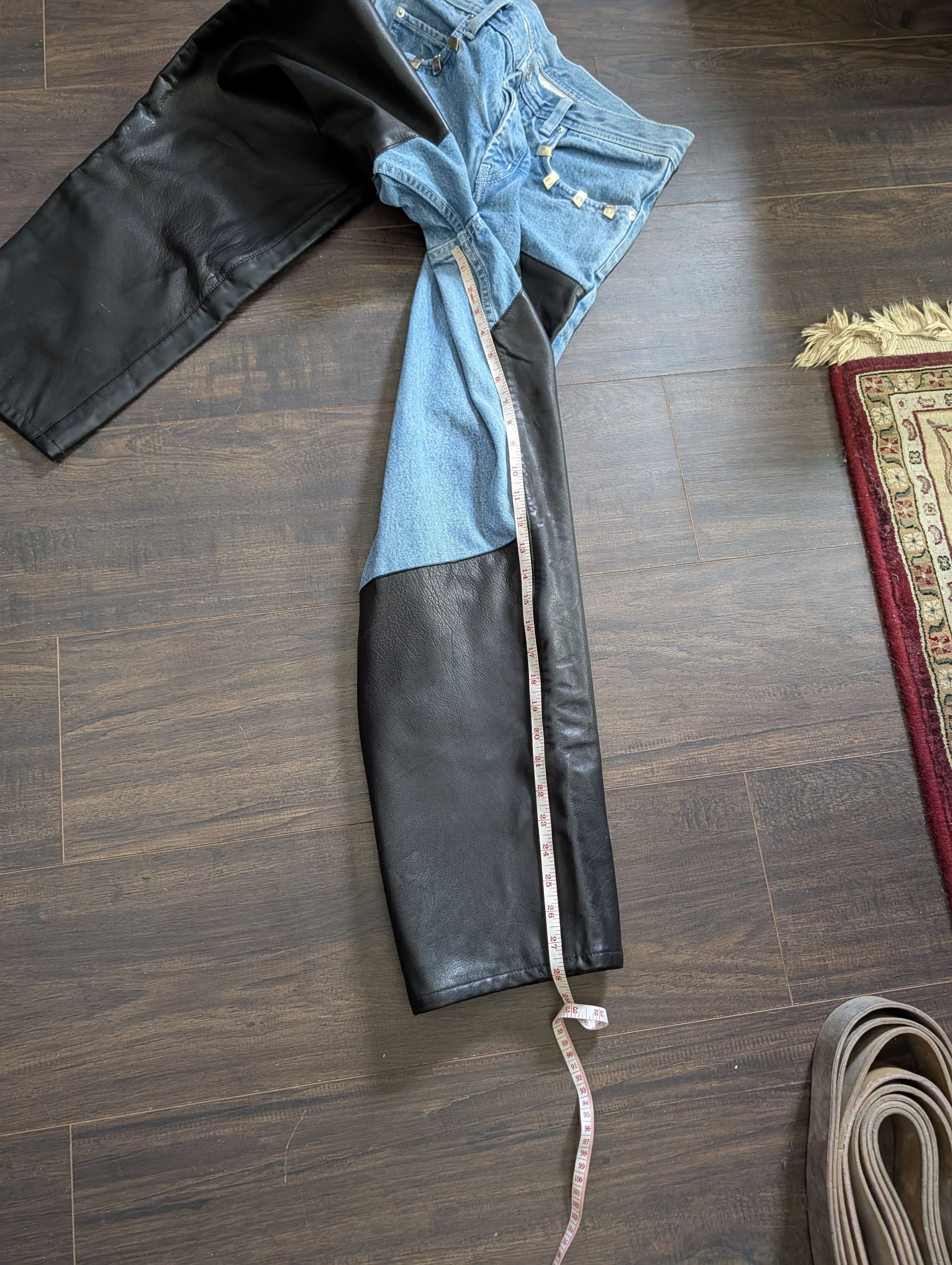 Enfants Riches Deprimes GRAIL Leather double knee jeans with lighter tip details Size US 30 / EU 46 - 17 Thumbnail