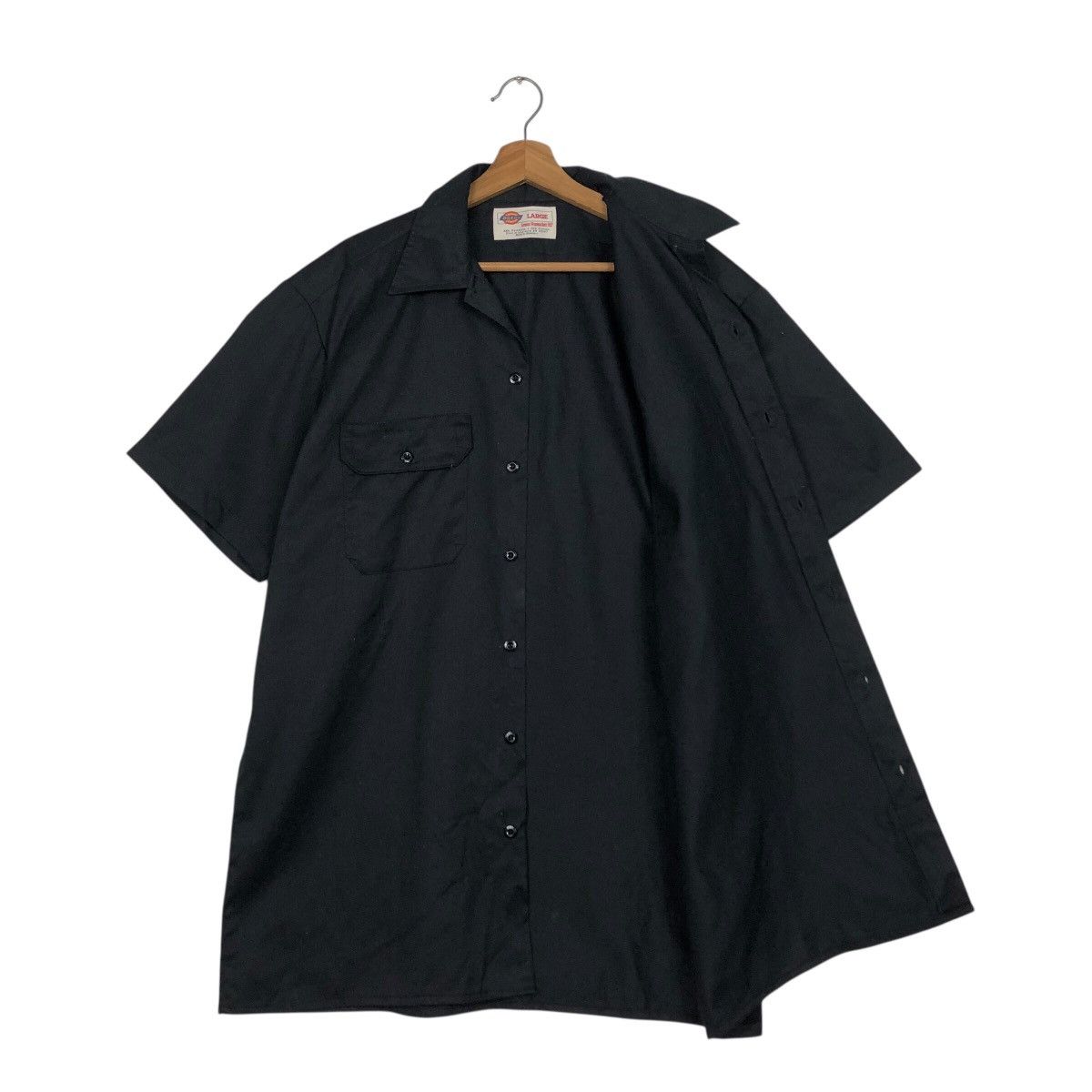 Japanese Brand 📌Rich Black Vintage Chore Work Shirt Bowling Shirt Dickies Size US L / EU 52-54 / 3 - 13 Thumbnail