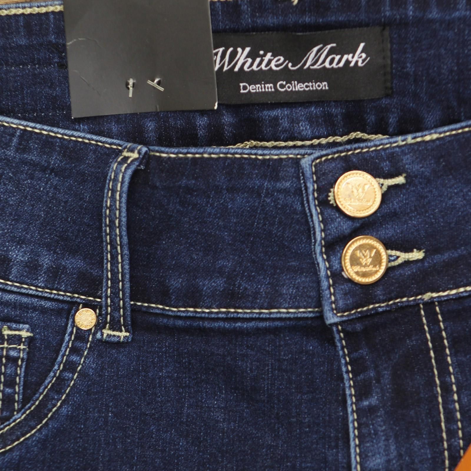 White Mark Nwt White Mark 3 Pocket Jeans Dark Wash Leopard Blue 16w Size 38" / US 16 / IT 52 - 4 Thumbnail