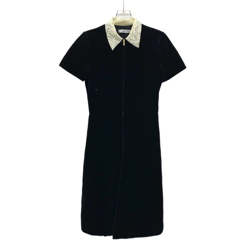 Dior Dior Black bee embroidered cotton lapel short-sleeved velv Size 24" / US 00 / IT 34 - 1 Thumbnail
