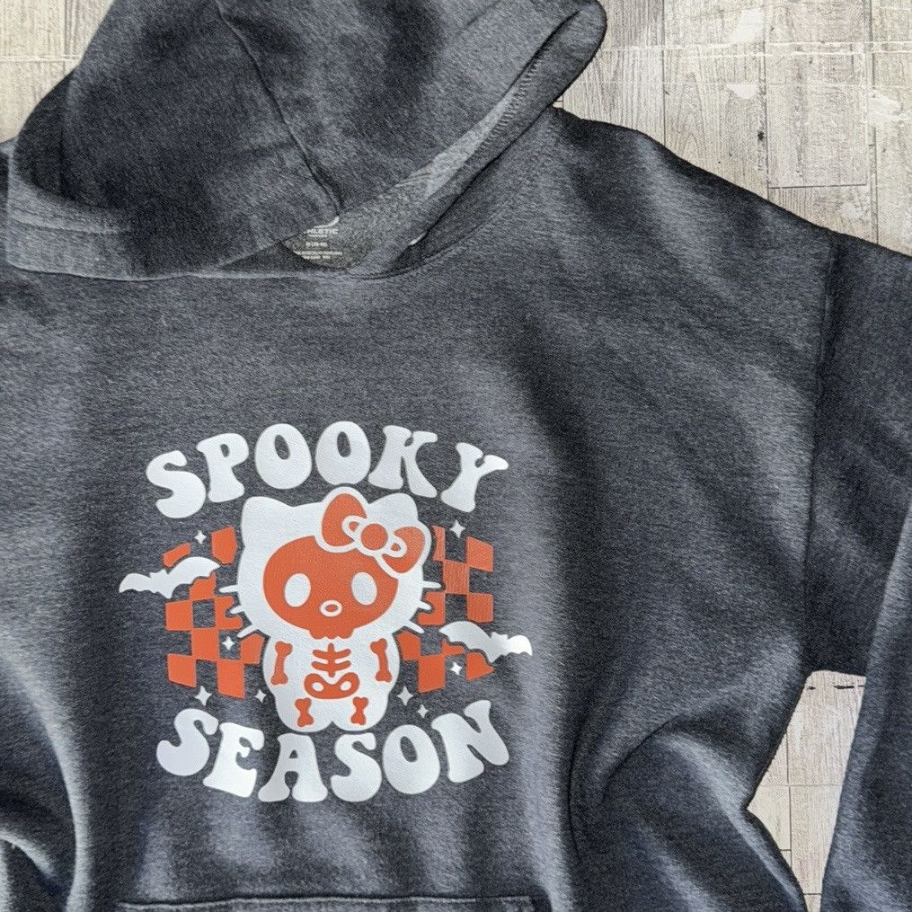 Other Spooky Skeleton Kitty, Reworked Retro Hooded Sweatshirt Size M / US 6-8 / IT 42-44 - 9 Thumbnail