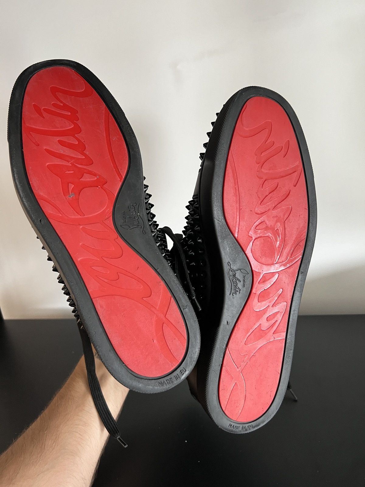 Christian Louboutin Christian Louboutin Black High top Spikes Louis Sneakers Size US 10 / EU 43 - 6 Thumbnail
