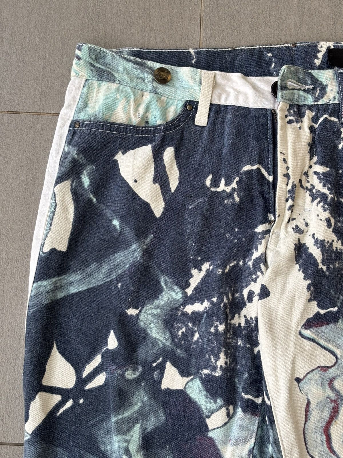 Roberto Cavalli 2000s Abstract Watercoloured Print Pants Size US 32 / EU 48 - 4 Thumbnail