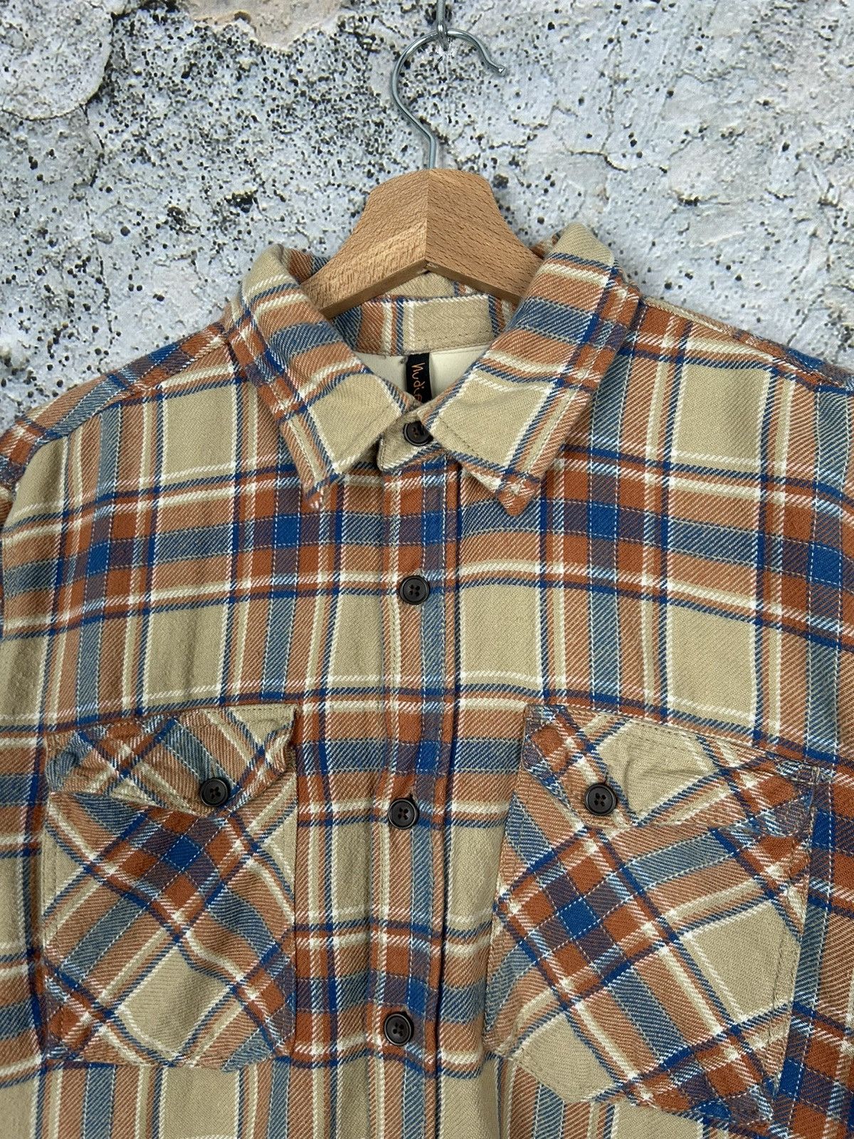 Nudie Jeans Nudie Jeans Beige Tartan Shirt Flannel Vintage Streetwear Size US M / EU 48-50 / 2 - 3 Thumbnail