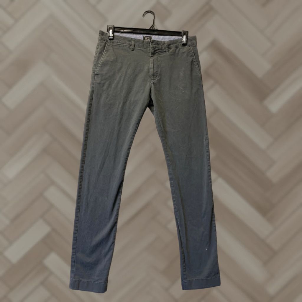 J.Crew J. Crew Slim Chino Pants 31x34 Dark Gray Cotton Tapered Mens Size US 31 - 1 Thumbnail