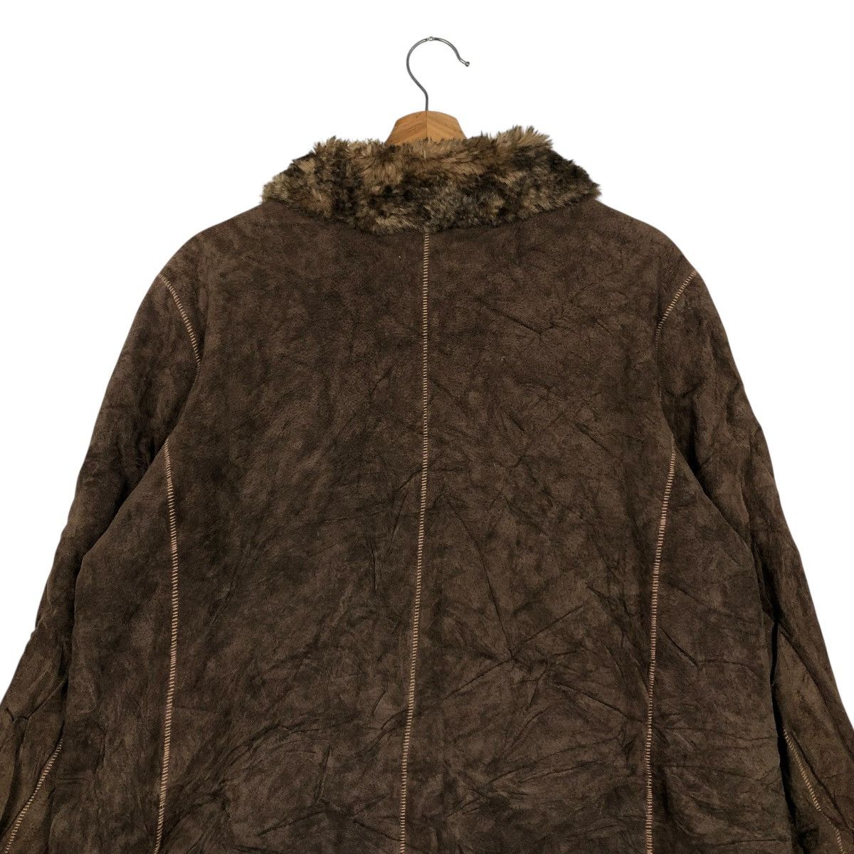 Japanese Brand 🔥VINTAGE LEATHER JACKET BLANKET FUR NY COMPANY ISSEY MIYAKE Size US XL / EU 56 / 4 - 11 Thumbnail