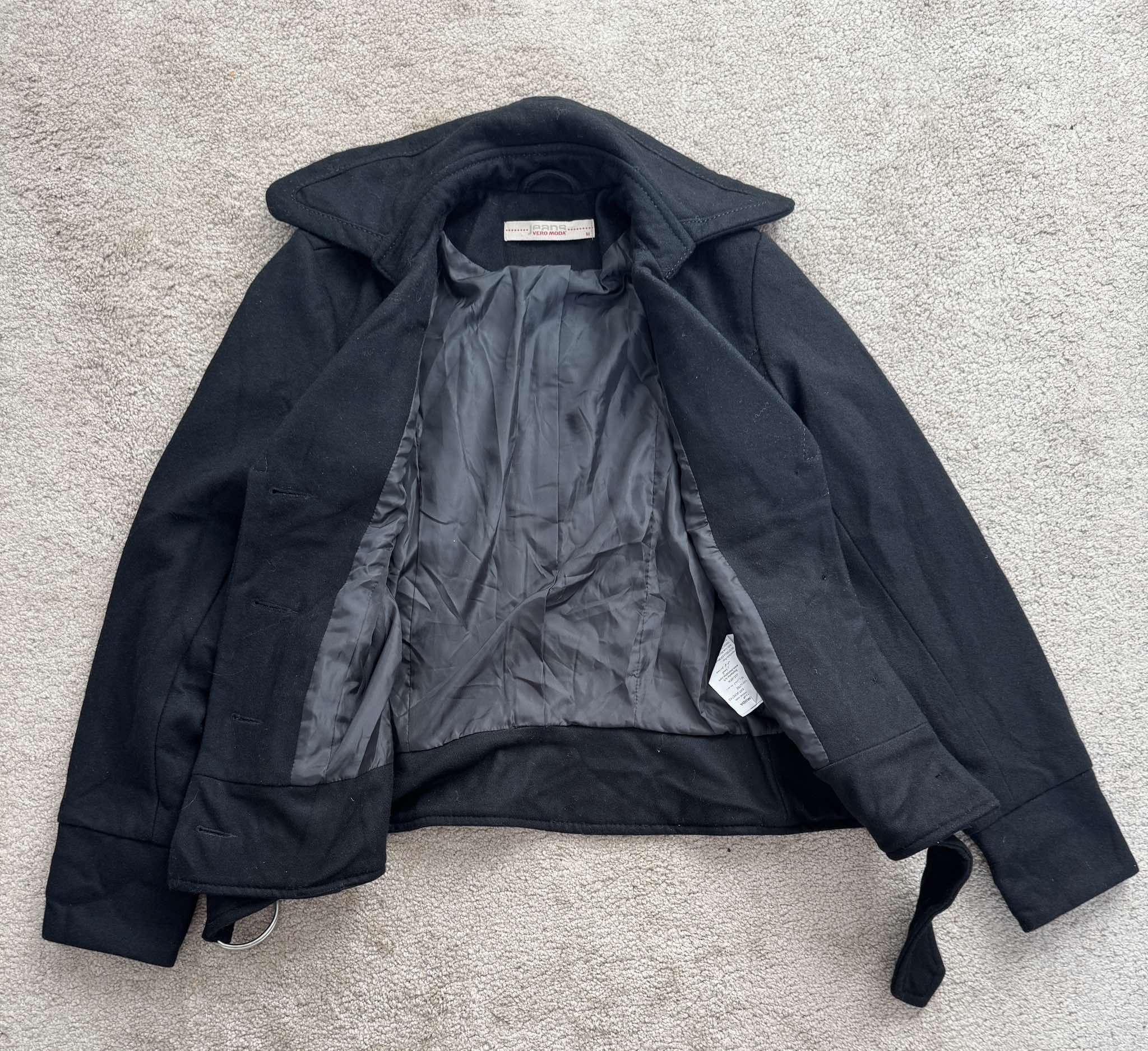 Designer × Other Vero Moda Vilsen Women Jacket Coat M Warm Belted Short Wool Size M / US 6-8 / IT 42-44 - 2 Thumbnail