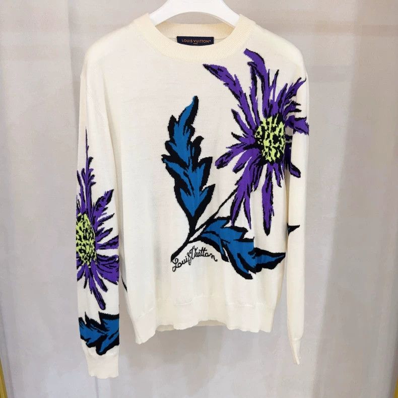 Louis Vuitton Louis Vuitton White Thistle Floral Pullover sweater Size US S / EU 44-46 / 1 - 1 Thumbnail