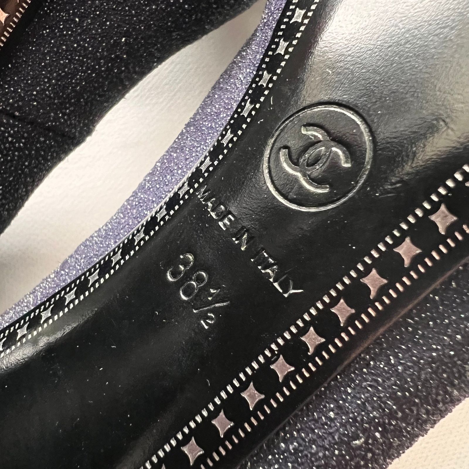 Chanel CHANEL Purple/Green Interlocking CC Logo Pumps, US8.5/IT38.5 Size US 8.5 / IT 38.5 - 17 Thumbnail