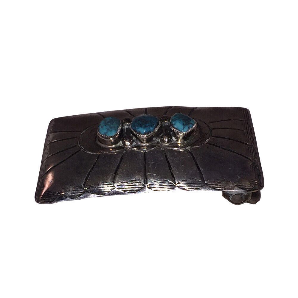 Designer Silver Southwestern Rectangular Turquoise Nugget Belt Buckle Size ONE SIZE - 2 Thumbnail