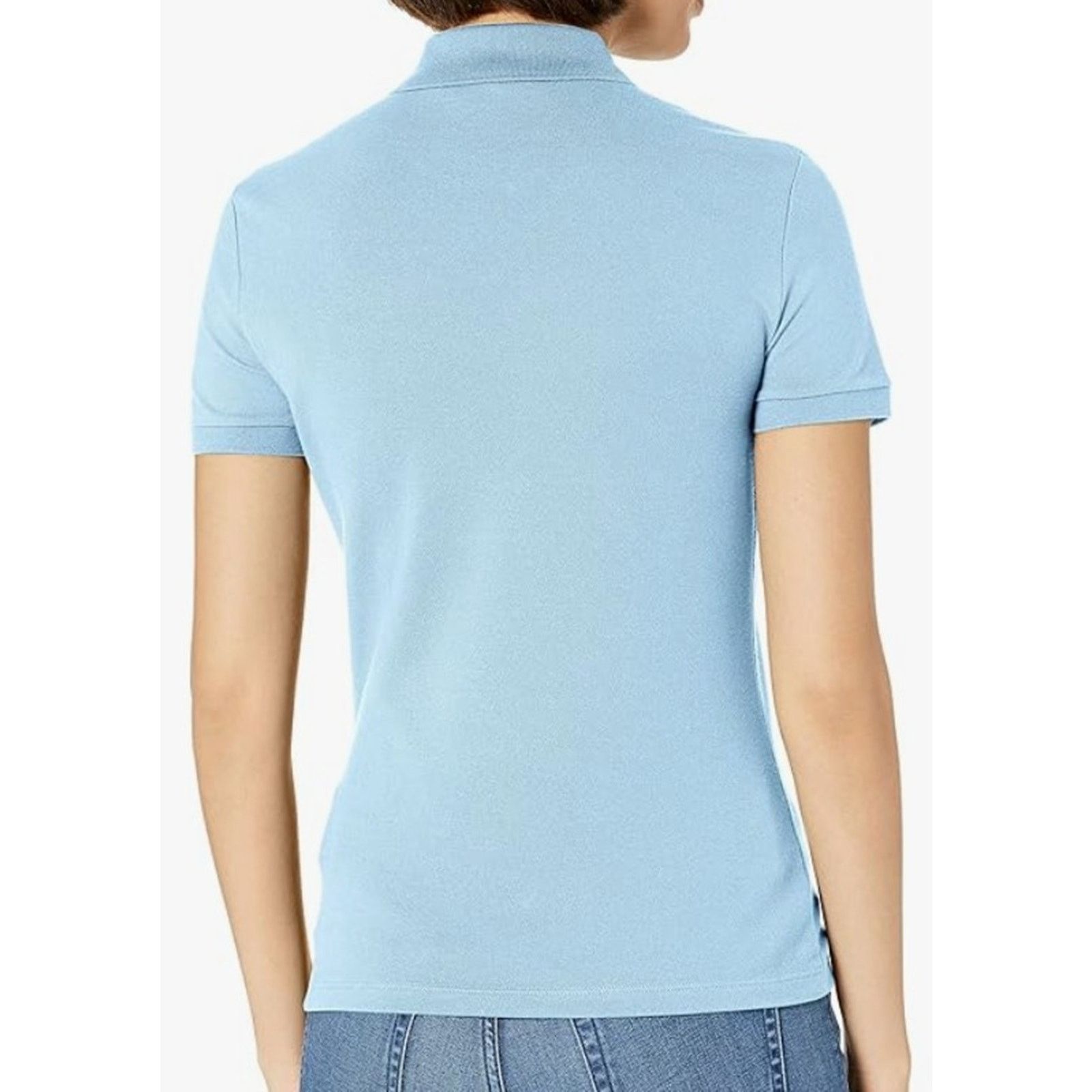 Lacoste Lacoste Women's Slim Fit Stretch Mini Pique Polo Blue 14 Size XL / US 12-14 / IT 48-50 - 3 Thumbnail