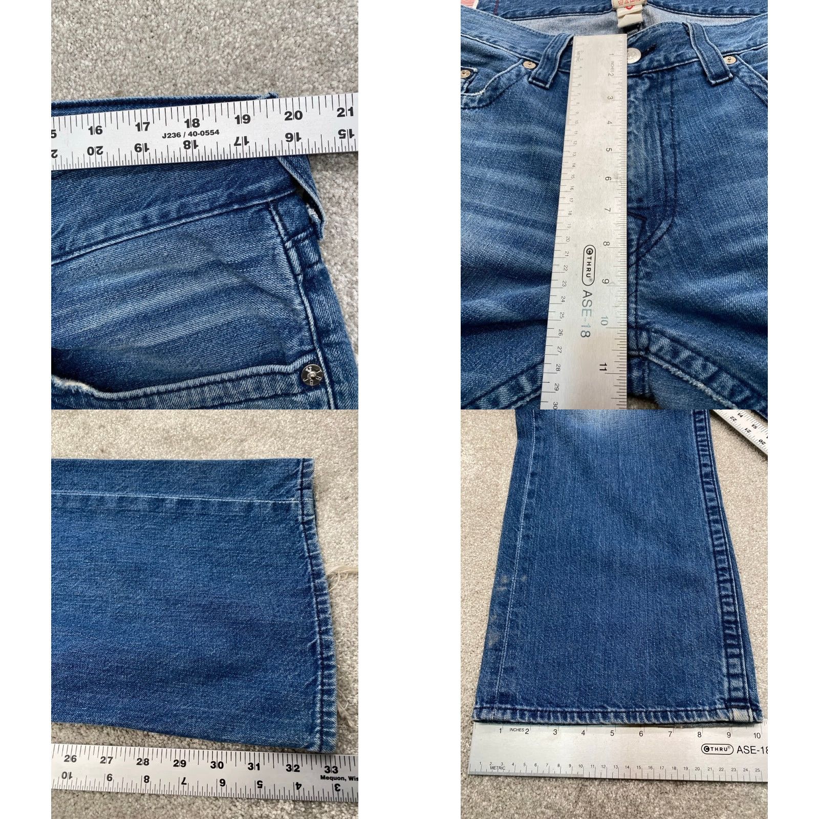True Religion VINTAGE True Religion Bobby Jeans Bootcut 38x33 Blue Denim Distressed Mens Size US 38 / EU 54 - 9 Thumbnail
