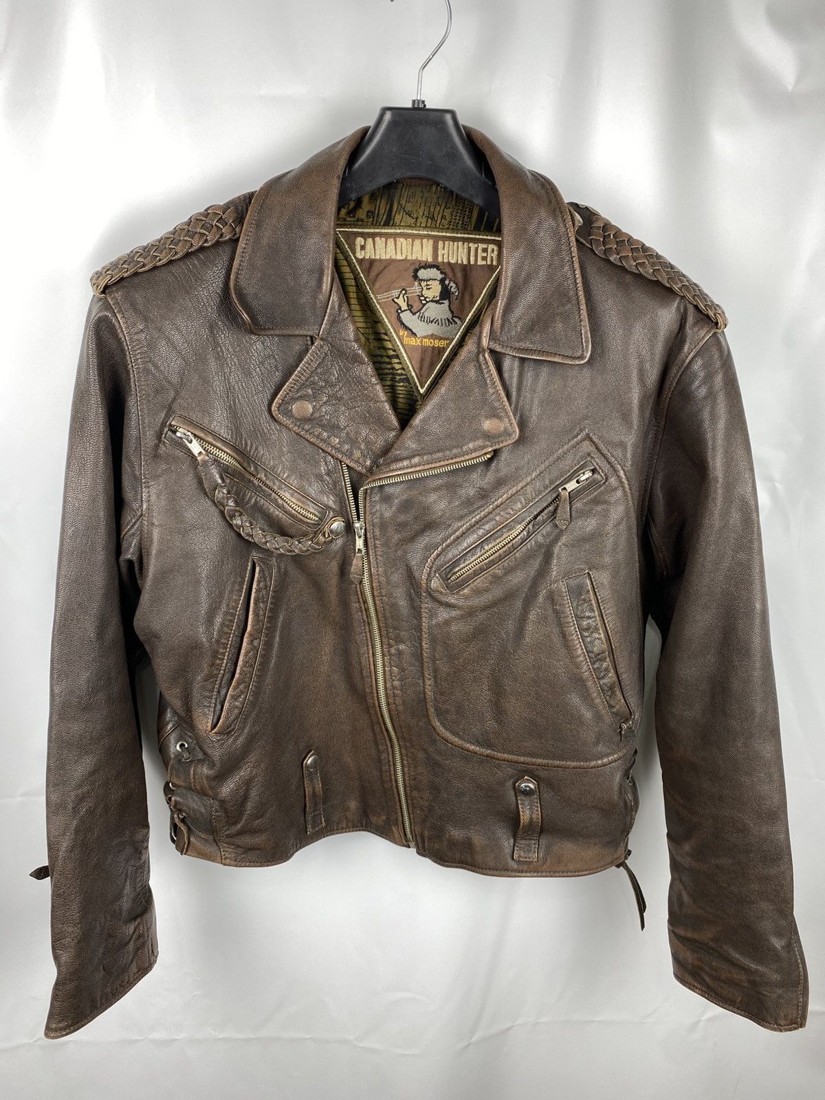 Leather Canadian Hunter By Max Moser Biker Jacket Genuine Leather 52 Size US L / EU 52-54 / 3 - 1 Thumbnail