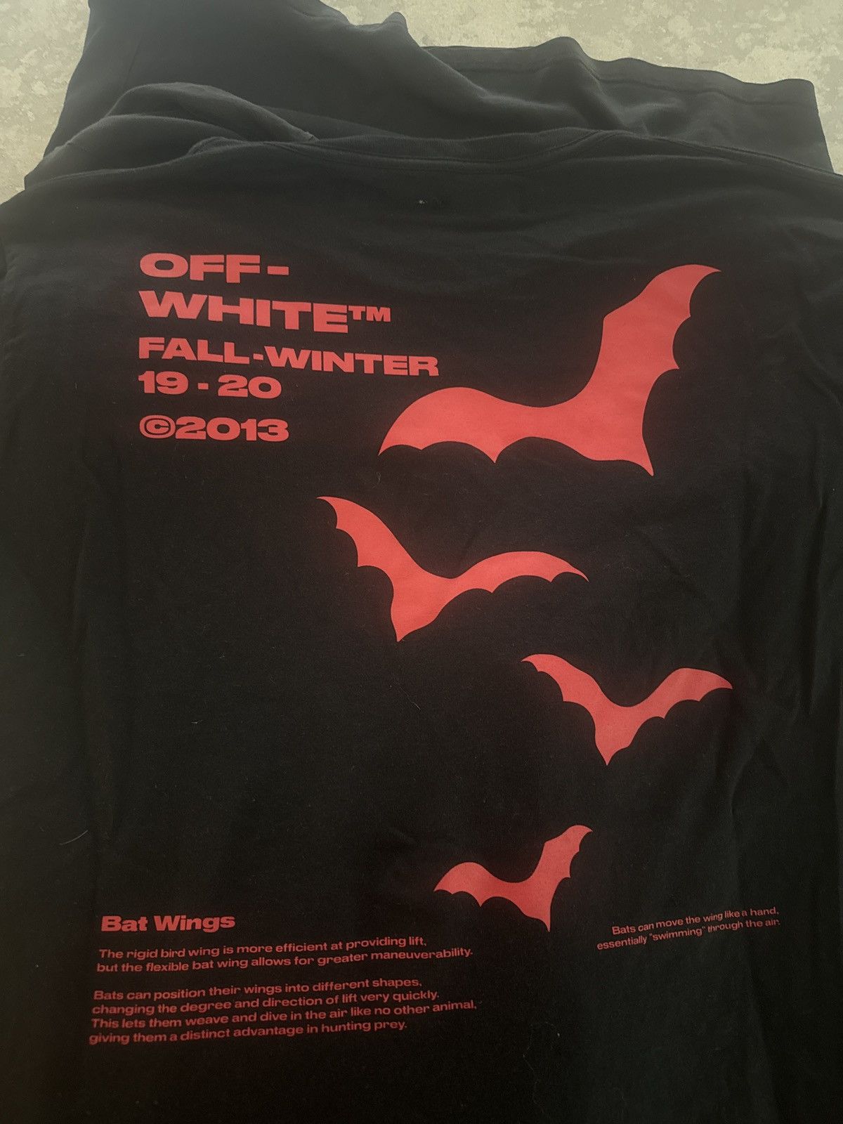 Off-White Off White Bats Black Red Tshirt Fall 19’ Virgil XXL Size US XXL / EU 58 / 5 - 2 Thumbnail