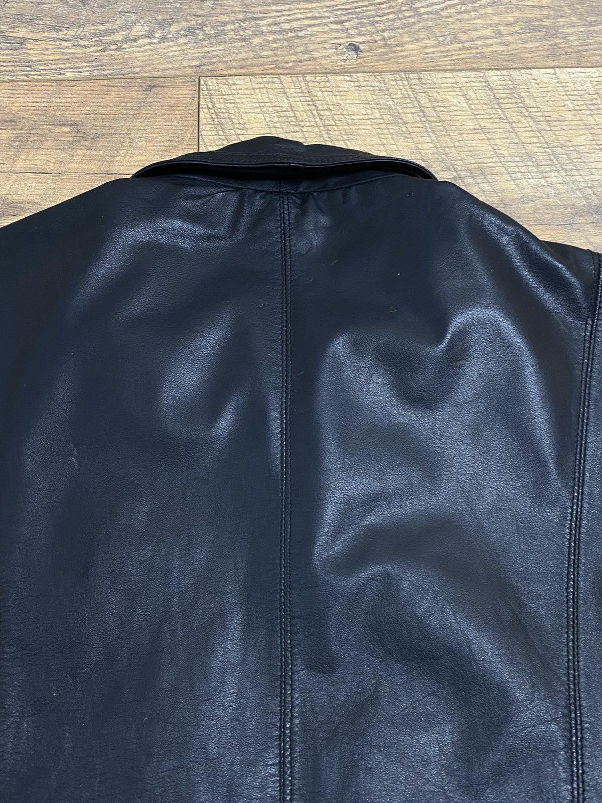 Japanese Brand Vintage Black Leather Jacket Retro Futuristic Bomber Size US L / EU 52-54 / 3 - 5 Thumbnail