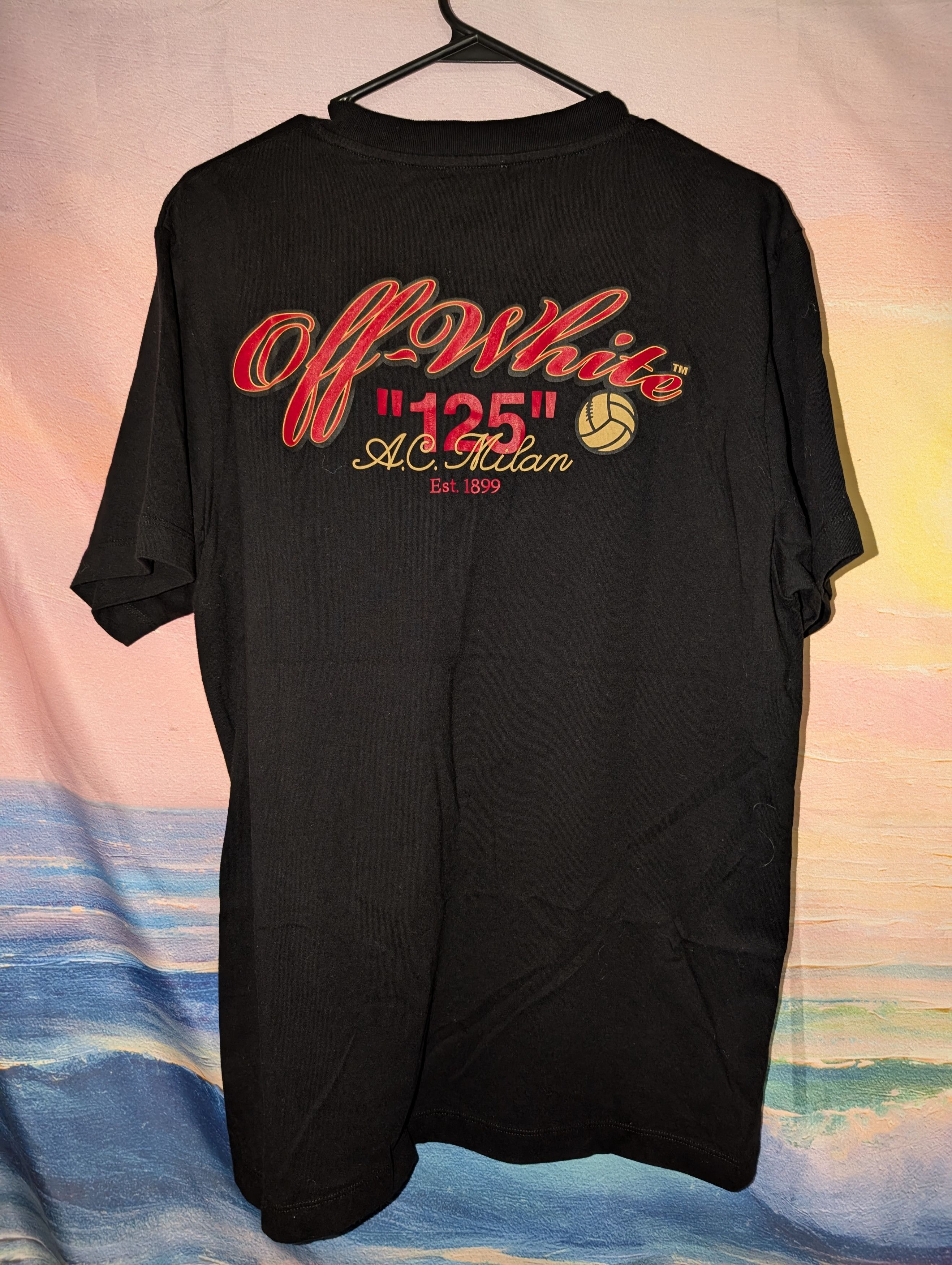 Off-White Off-White × AC Milan 125th Anniversary Logo Tee Shirt Size US XL / EU 56 / 4 - 1 Thumbnail