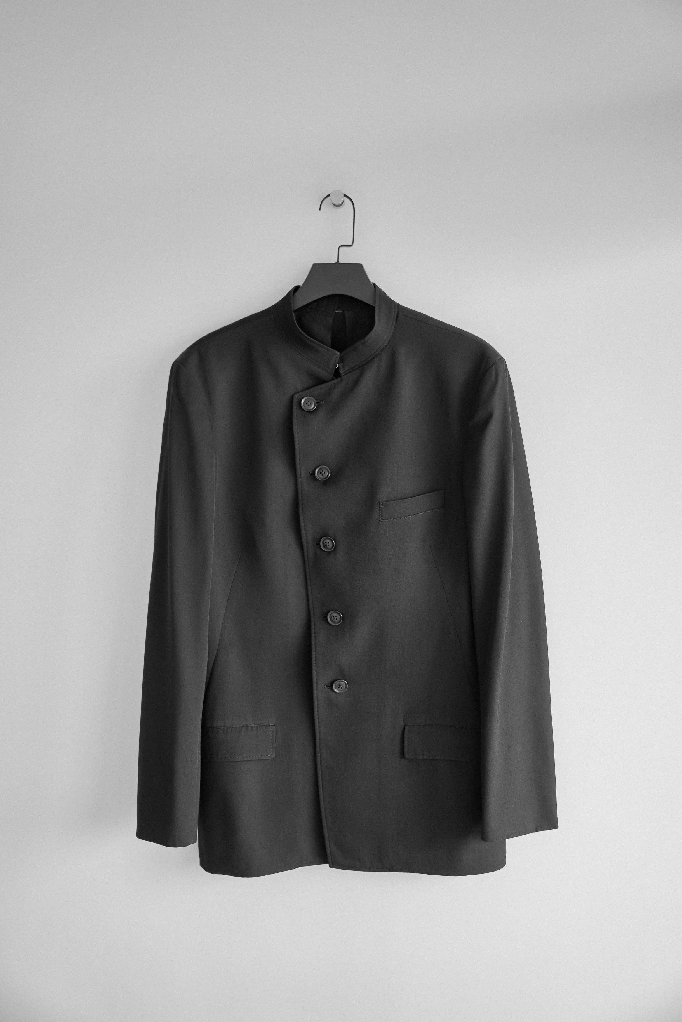Yohji Yamamoto Yohji Yamamoto Pour Homme - W/Gabardine Stand Collar Jacket Size US M / EU 48-50 / 2 - 2 Thumbnail