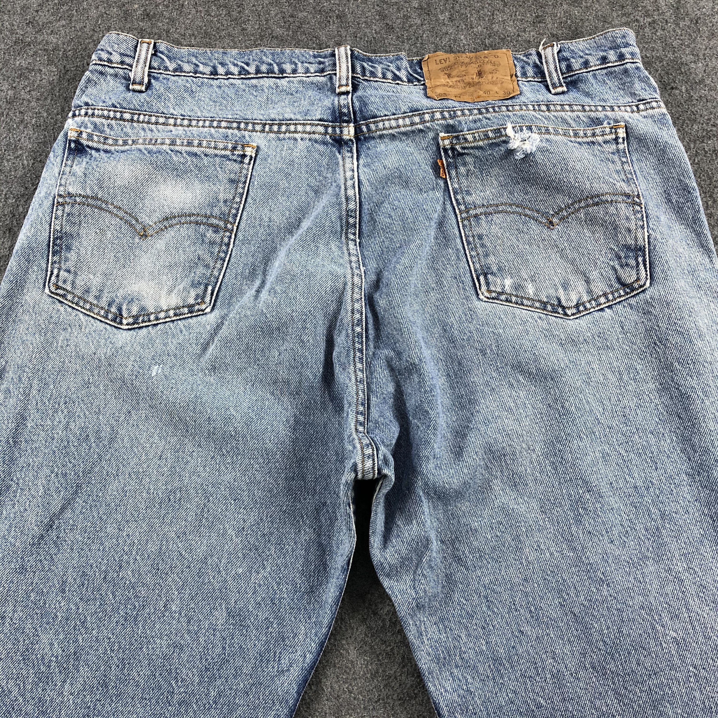 Levi's 90s Vintage Blue Wash Levis 505 Orange Tab Jeans-J1409 Size US 39 - 4 Thumbnail