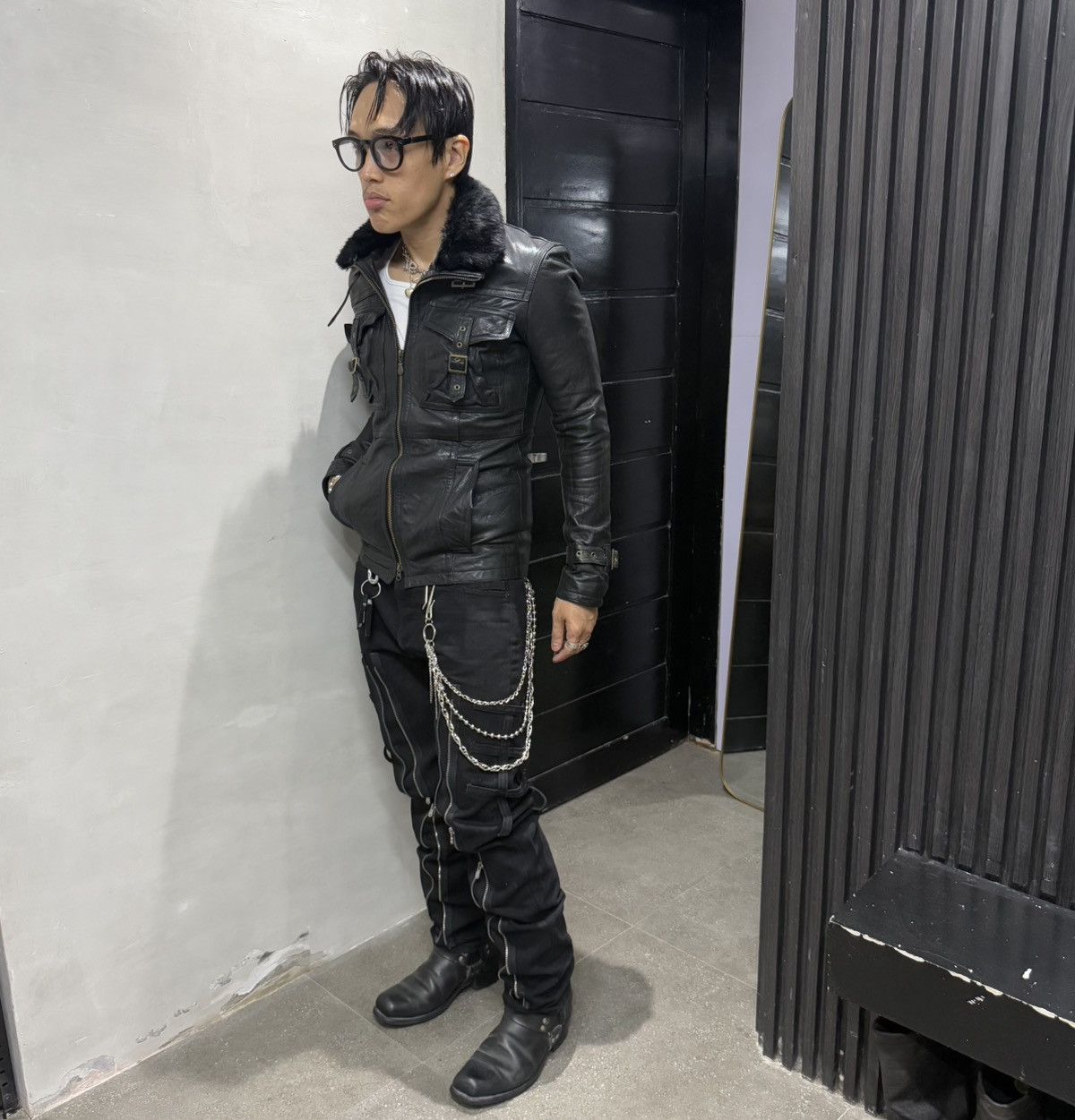 Tornado Mart Rare Tornado Mart Japan Fur Buckled Leather Jacket Size US M / EU 48-50 / 2 - 21 Thumbnail