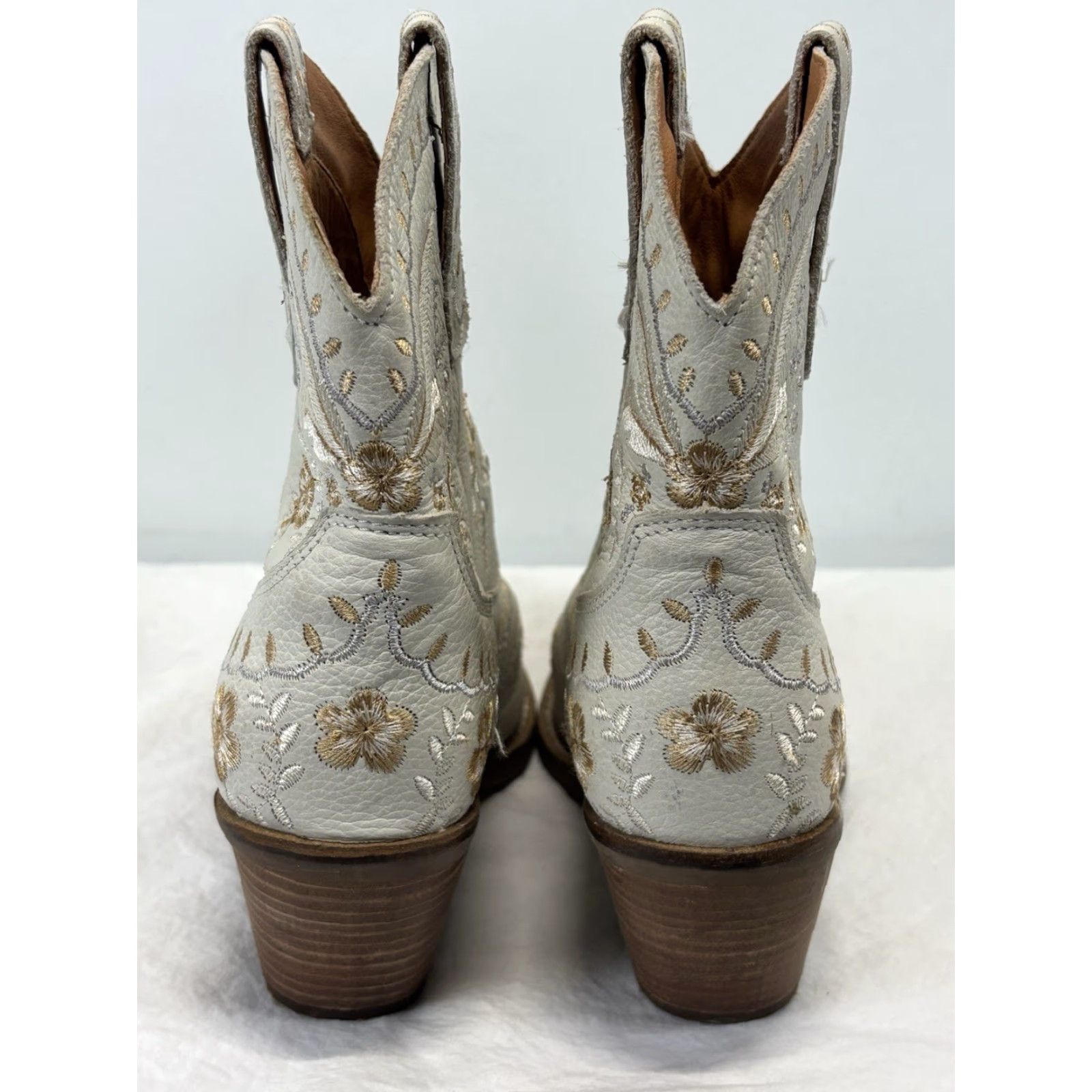 Vintage VINTAGE DINGO Primrose Boots Womens 6.5 White Leather Western Embroidered Cowboy Cowgirl High Heel Cuban Size US 7 / IT 37 - 5 Thumbnail