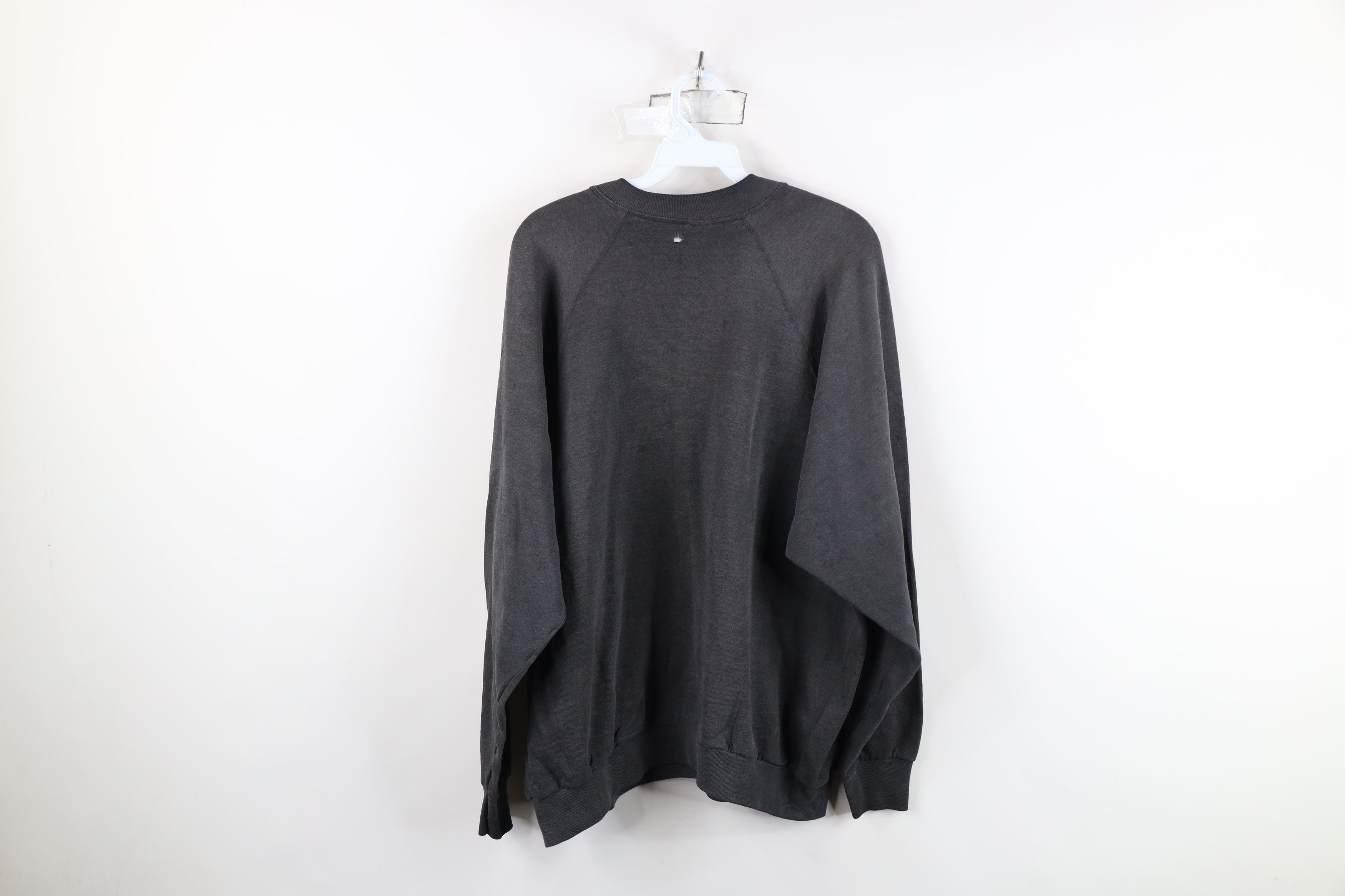 Vintage Vintage 90s Streetwear Blank Crewneck Sweatshirt Black USA Size 3XL / US 20-22 - 13 Thumbnail