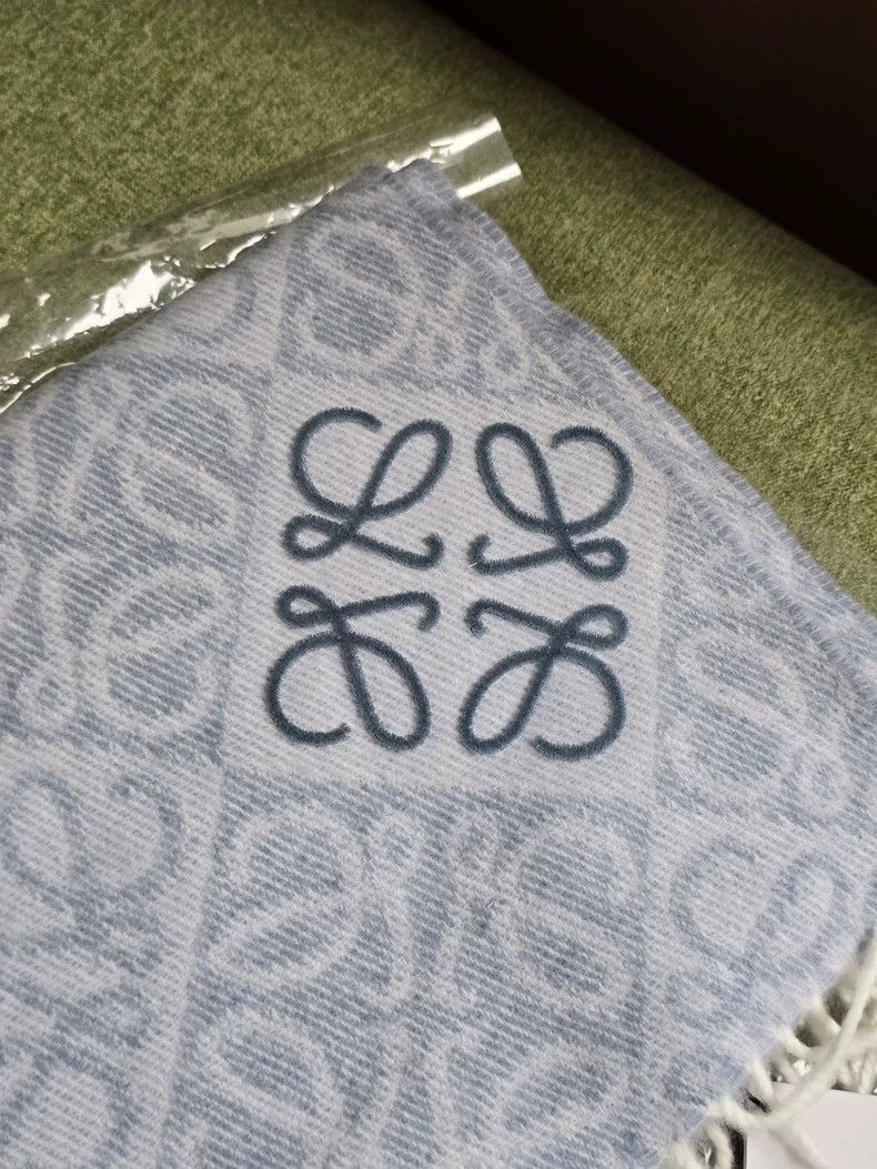Loewe LOEWE The relief scarf is blue and pale blue Size ONE SIZE - 8 Thumbnail