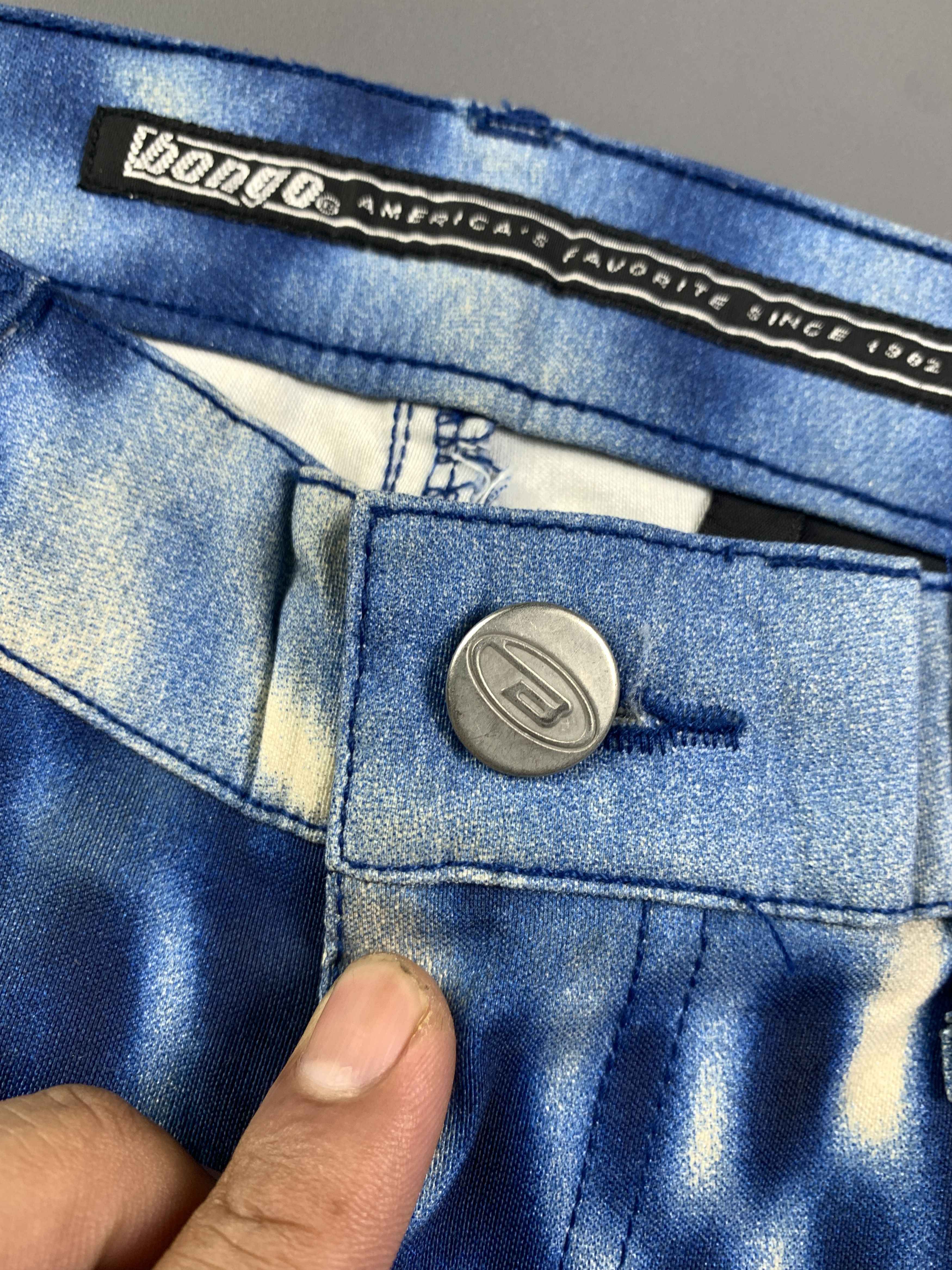 Japanese Brand bongo US Blue Peacock Printed Flare Pants (28 to 30) Size 28" / US 6 / IT 42 - 6 Thumbnail
