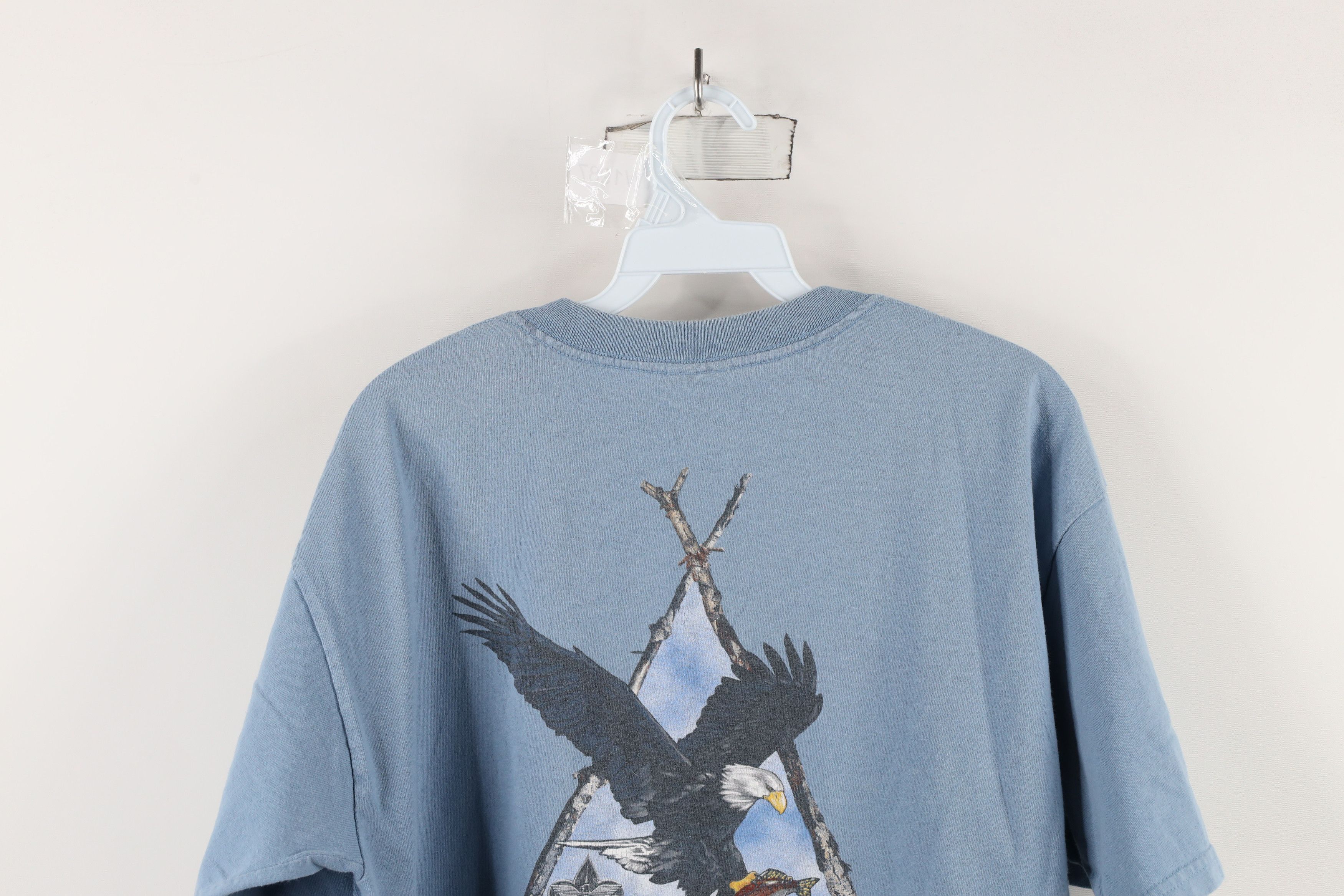 Vintage Vintage 90s Scouts of America Camp Berry Eagle T-Shirt Blue Size US L / EU 52-54 / 3 - 10 Thumbnail