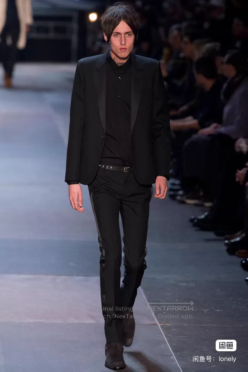 Saint Laurent Paris Saint Laurent Paris Black Samurai Satin Wool Smoking Pants Size US 30 / EU 46 - 9 Thumbnail