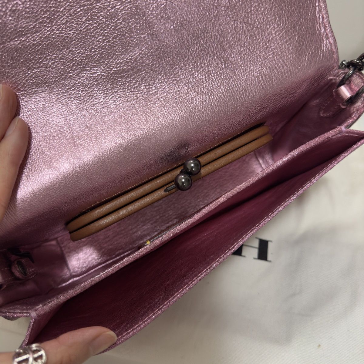 Coach Coach Pink Dinky Bag with Glitter Glaze Size ONE SIZE - 4 Thumbnail