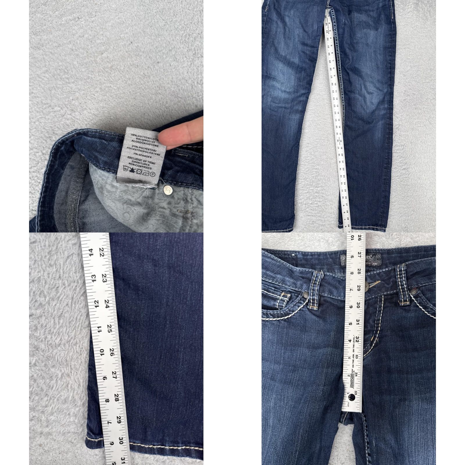 Silver Jeans Co. Silver Jeans Co Berkley Straight Jeans Womens 28 Blue Wash Midrise Stretch 28x32 Size 28" / US 6 / IT 42 - 8 Thumbnail