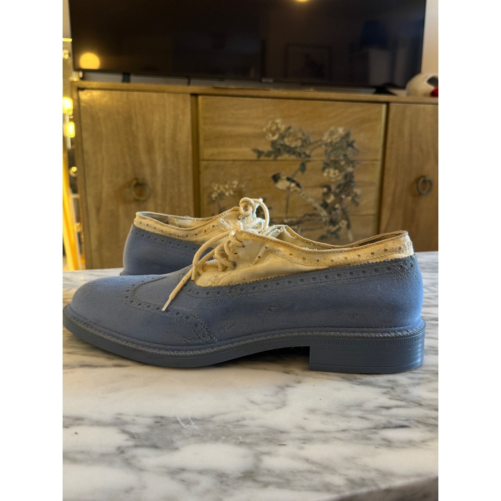 Vivienne Westwood Vivienne Westwood Baby Blue Suede Brogues Size US 12 / EU 45 - 3 Thumbnail
