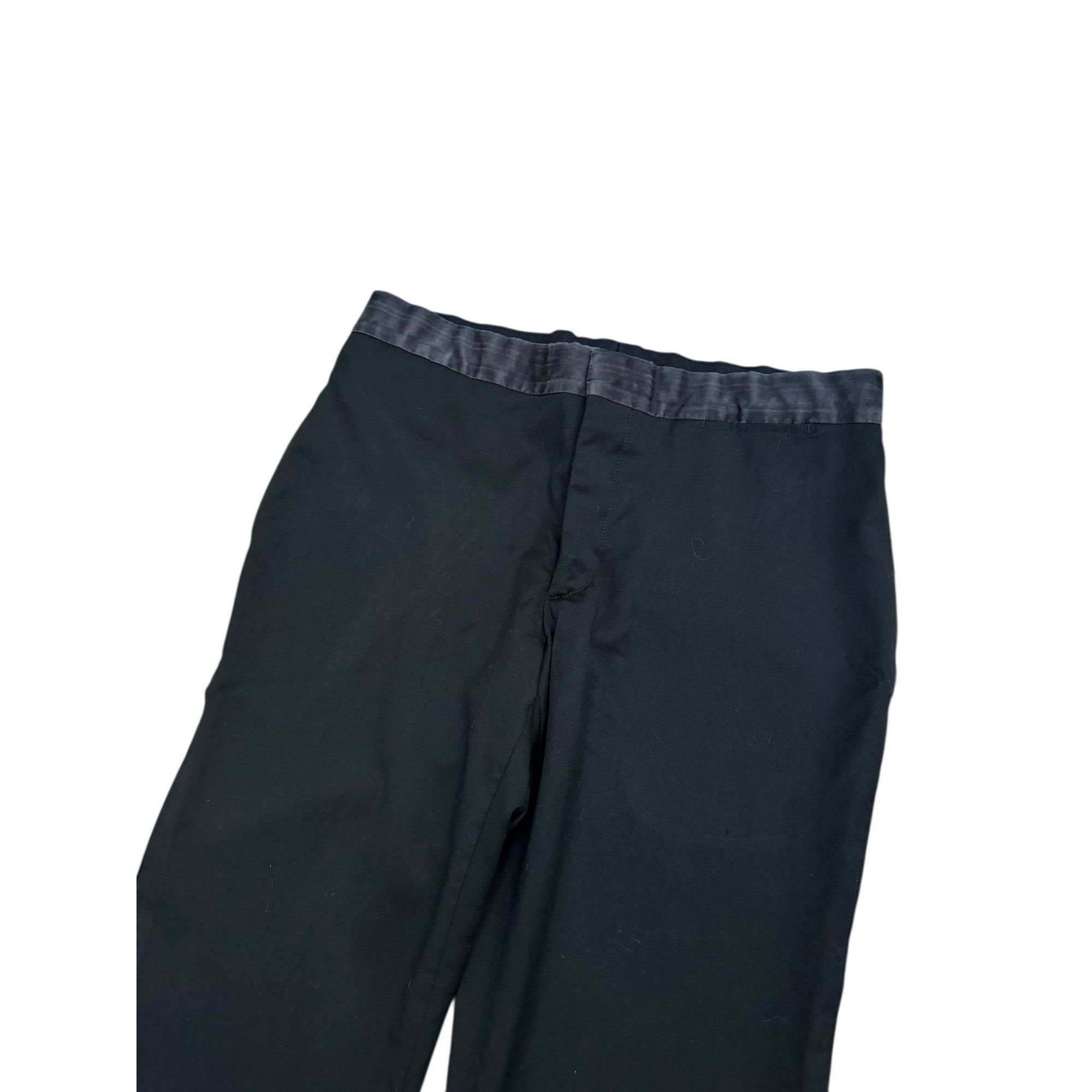 Hermes Black Wool Pants with Contrast Silk Waistband Size US 30 / EU 46 - 2 Thumbnail
