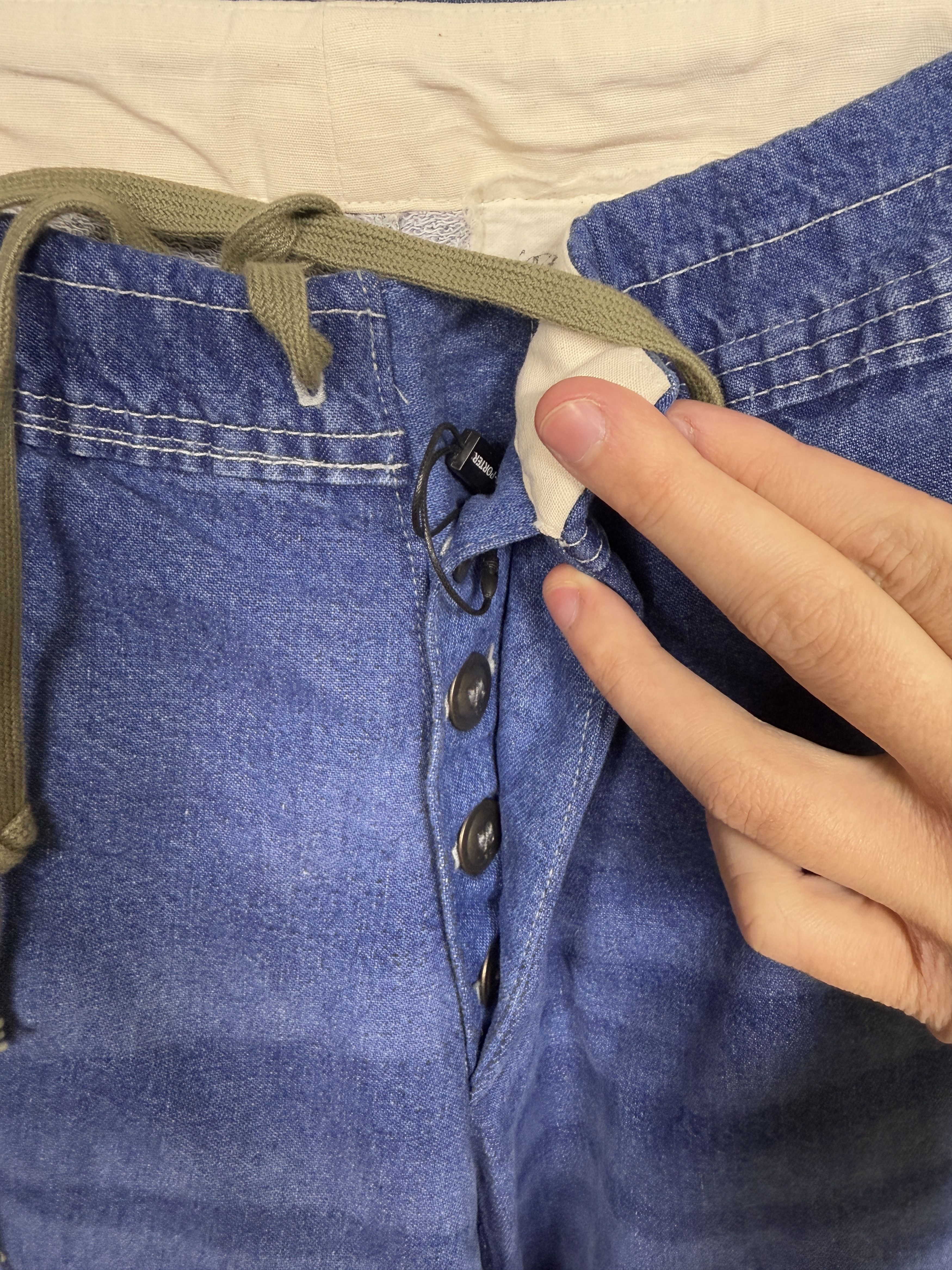 Greg Lauren $1700 Greg Lauren Denim Zip Wide Leg Jeans with Sweats Size US 34 / EU 50 - 4 Thumbnail