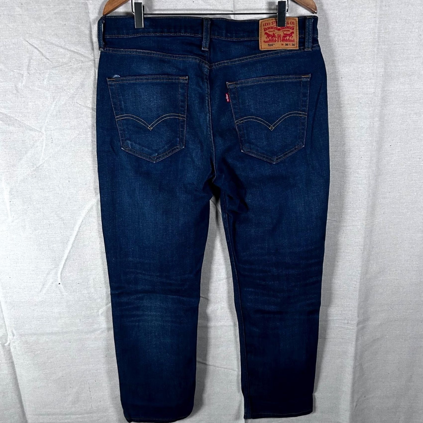 Levi's Levi's 514 Jeans Dark Blue Straight 36x30 Mens Regular Denim Cotton Blend 5-Pocket Zip Button 514-1302 VINTAGE No Size US 36 / EU 52 - 2 Thumbnail
