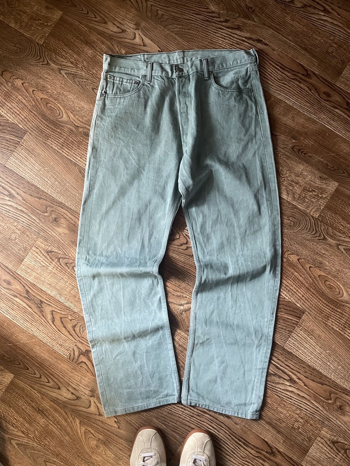 Levi's Vintage Levis 501 Green Button Fly Denim Jean Size US 38 / EU 54 - 6 Thumbnail