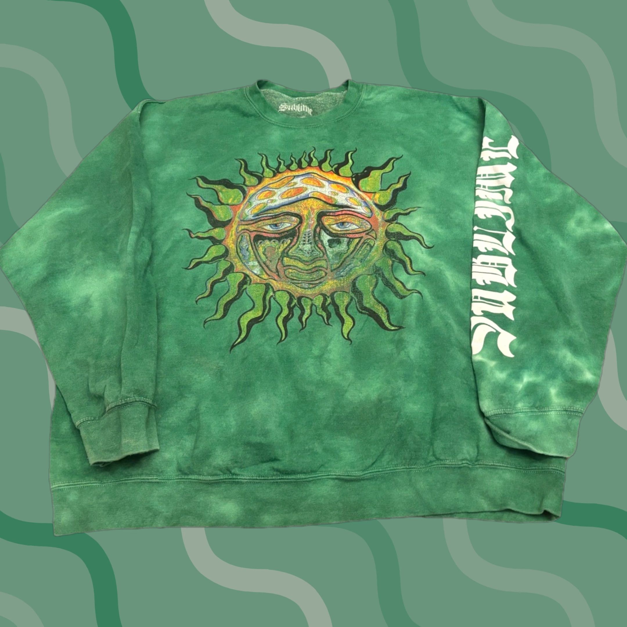Urban Outfitters VINTAGE Sublime Sweatshirt Crewneck Graphic Print Green L/XL Unisex Adults Pullover Size US L / EU 52-54 / 3 - 1 Thumbnail