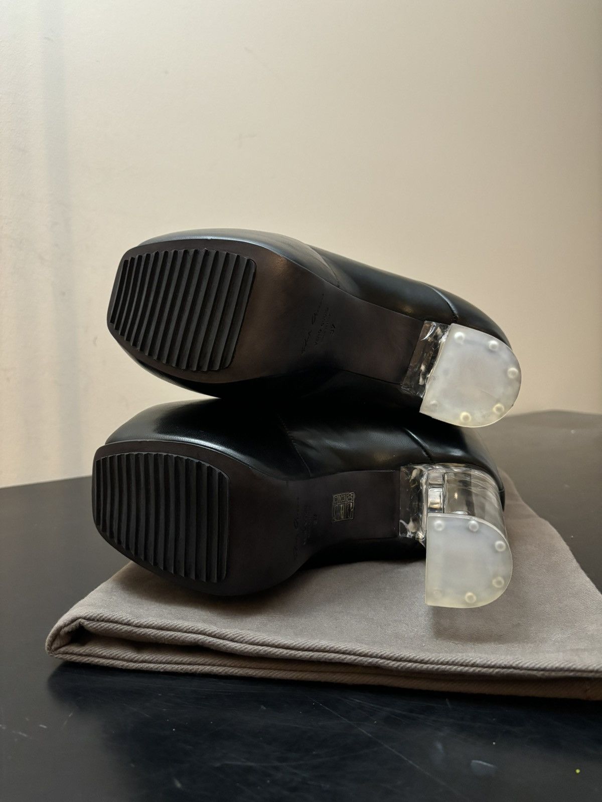Rick Owens Rick Owens Padded Pull On Leather Platform Boots Black Size US 7 / IT 37 - 6 Thumbnail