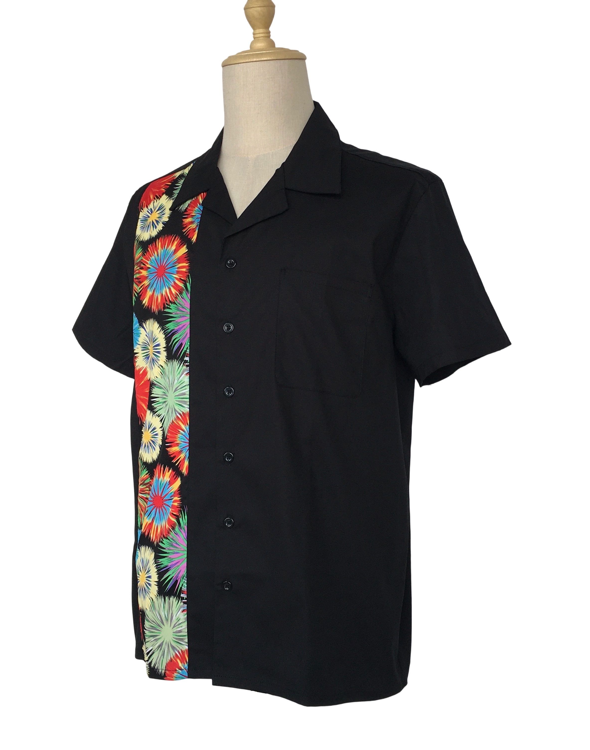 Other Retro Style Firework Panel Black Casual Hawaiian Shirts Size US XXL / EU 58 / 5 - 2 Thumbnail