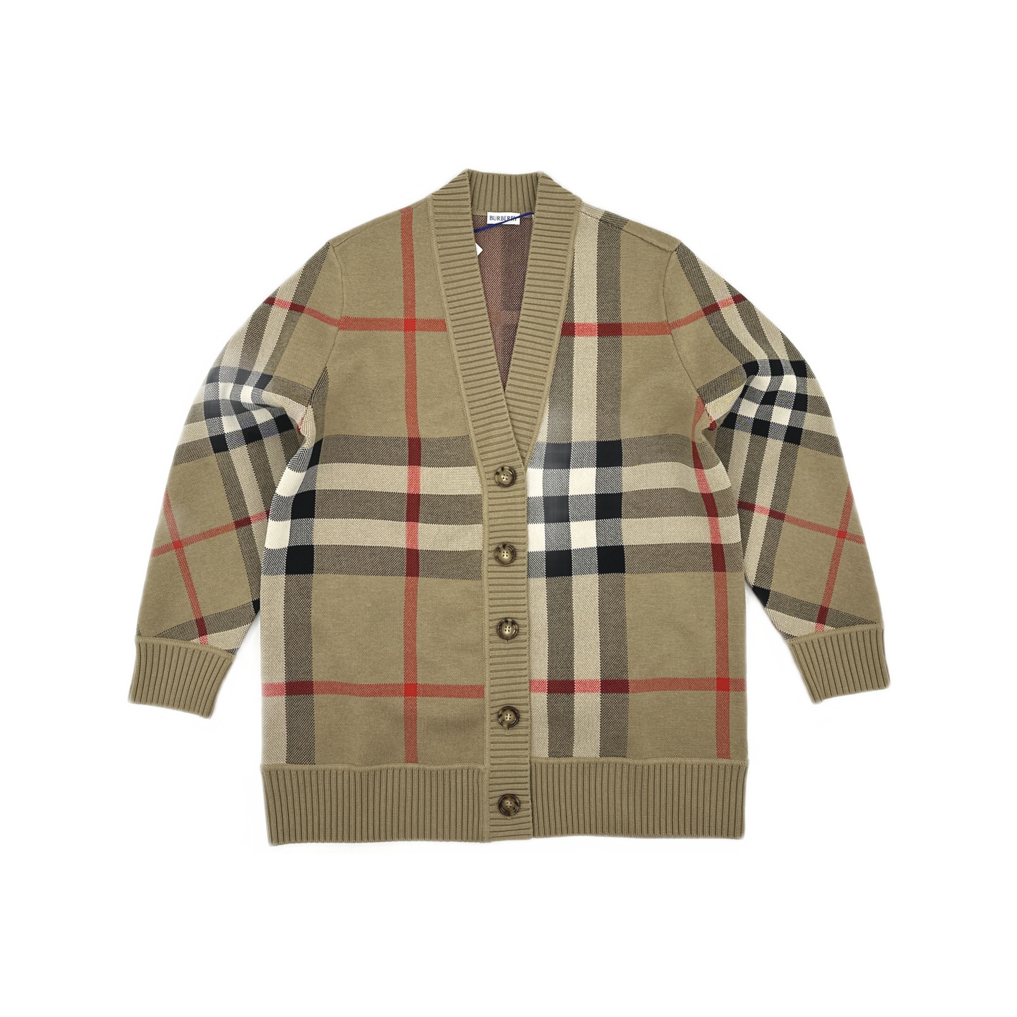 Burberry Burberry Check Knit Cardigan Size L Size L / US 10 / IT 46 - 1 Thumbnail