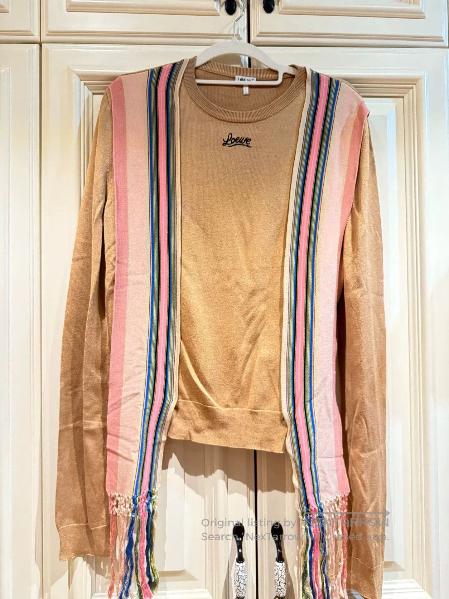 LOEWE Fringe Striped Silk Sweater.