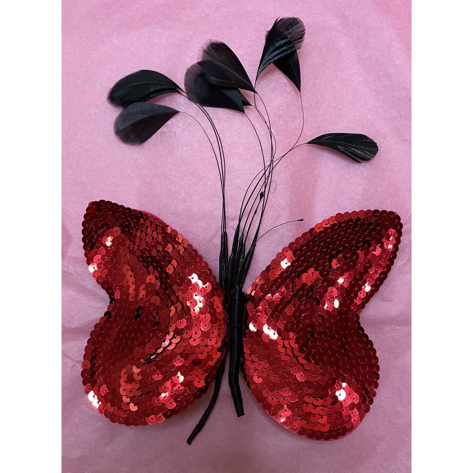 Emanuel Ungaro Emanuel Ungaro Red Sequin Butterfly Brooch NEW BOX Feathers Size ONE SIZE - 3 Thumbnail