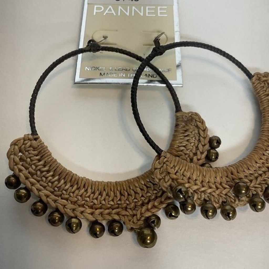 Other NWT Pannee Lot of 2 Drop Boho Woven Hoop Earrings Ring Size ONE SIZE - 6 Thumbnail