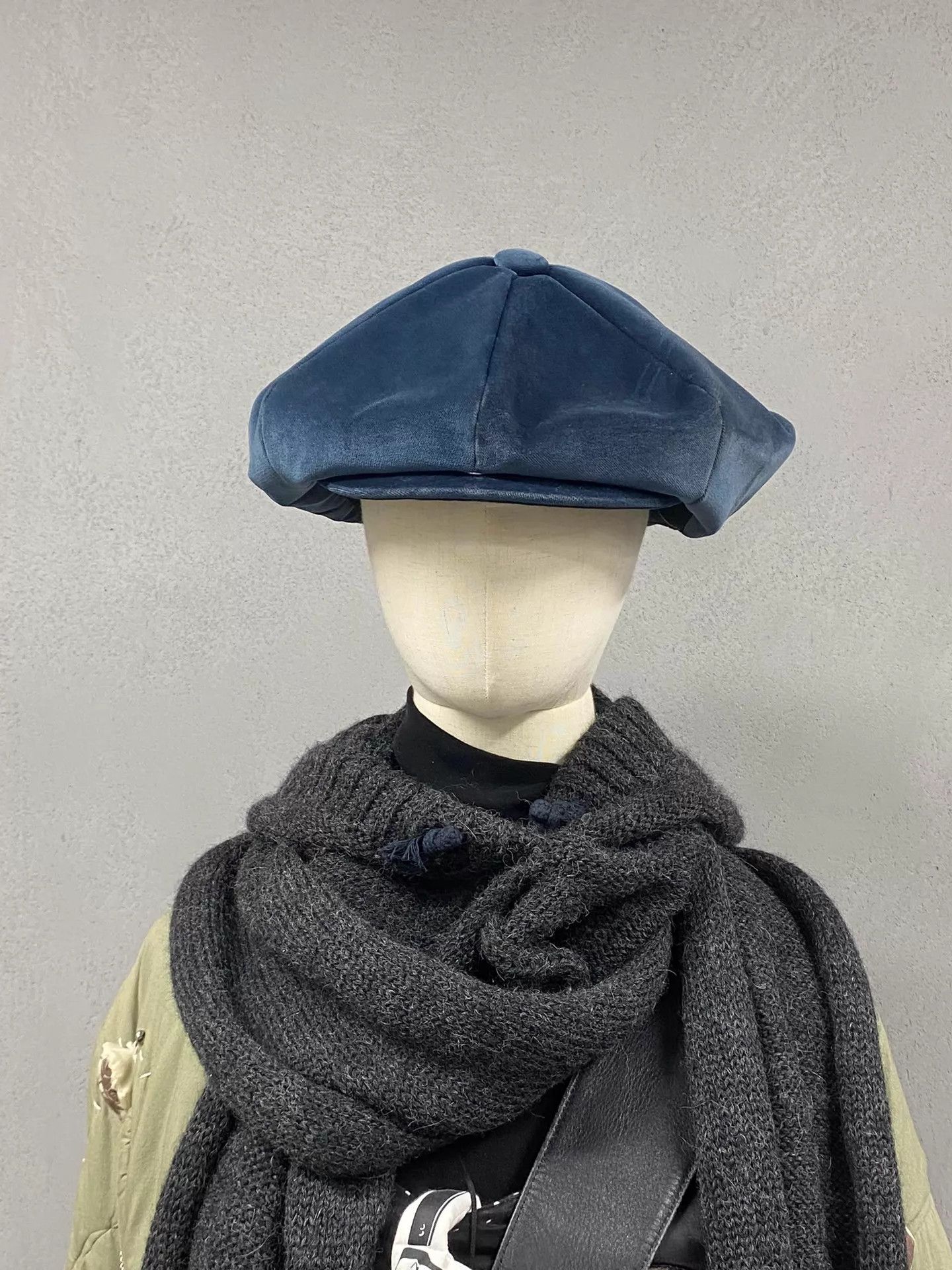 Number (N)ine Number (N)ine x NIEDIECK BlueVelvet Octagonal Newsboy Cap Size ONE SIZE - 7 Thumbnail