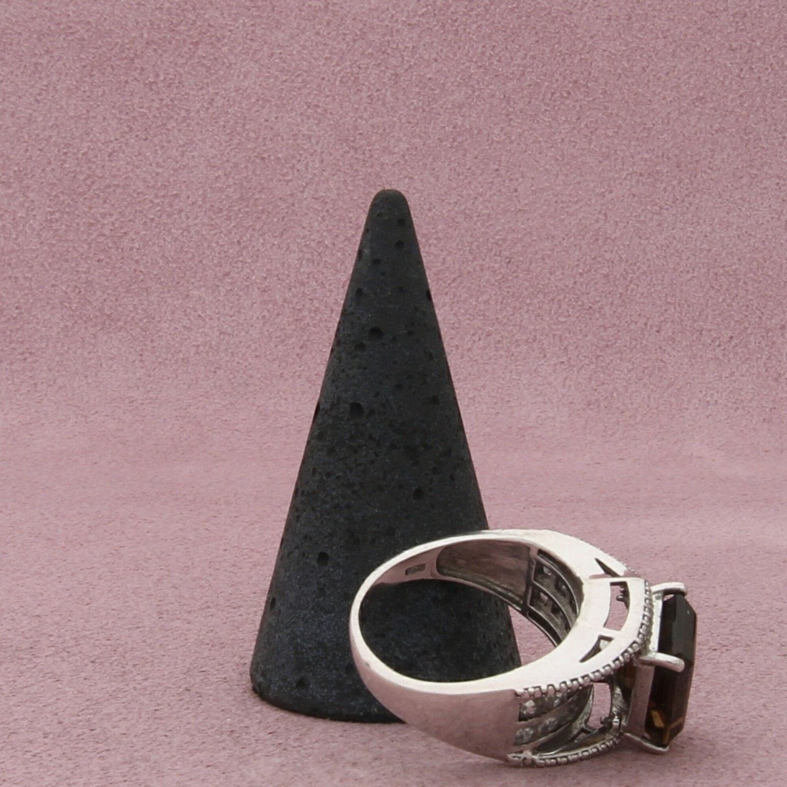 Sterling Silver sterling silver smoky quartz & white topaz ring size 9 Size ONE SIZE - 5 Thumbnail
