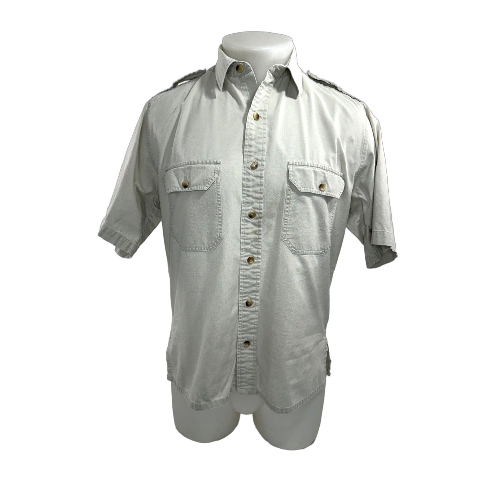 Banana Republic BANANA REPUBLIC Vintage CLASSIC SAFARI Mens S/M Shirt - Button-Up Short Sleeve Beige / Tan J17 Size US M / EU 48-50 / 2 - 1 Thumbnail