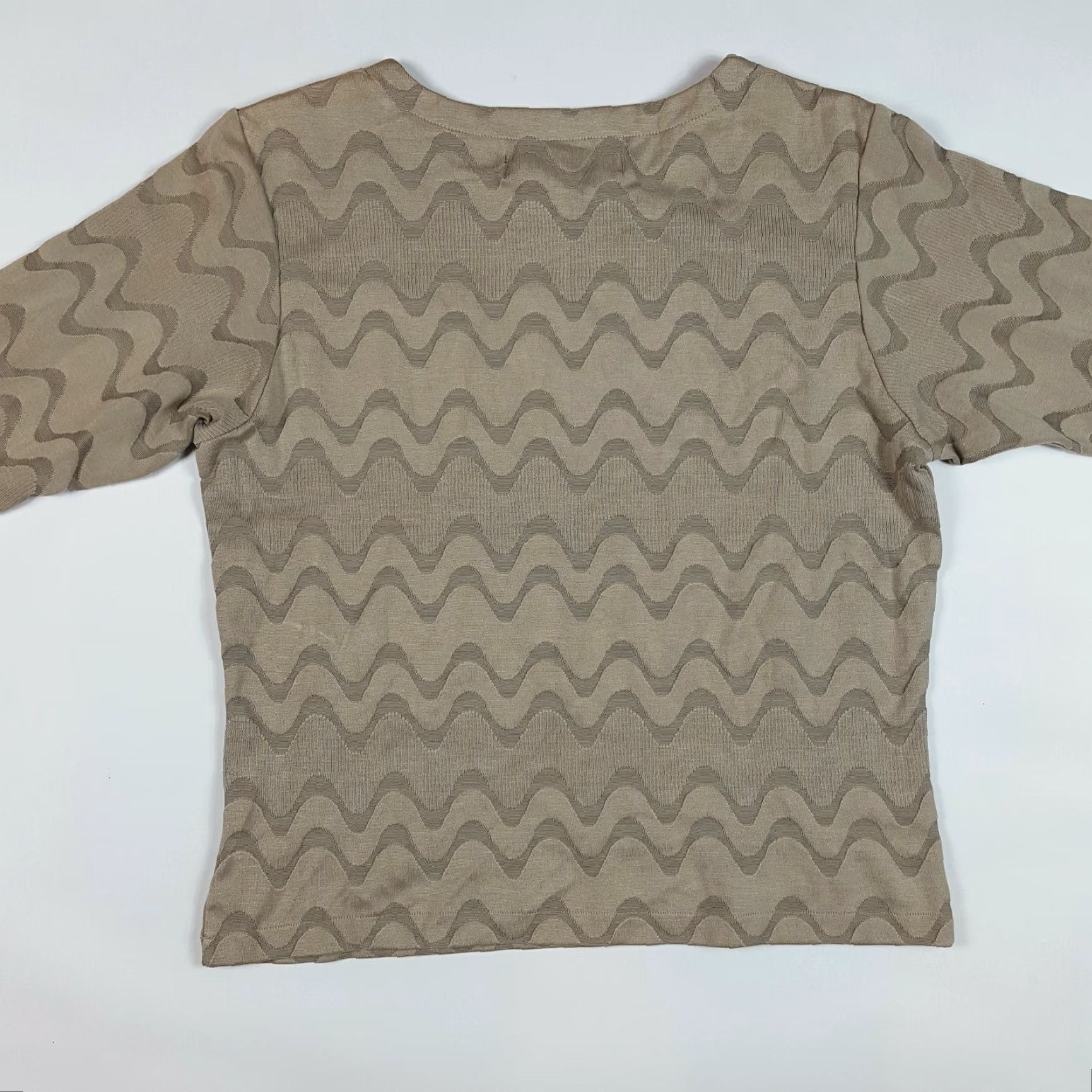 Vintage VINTAGE Jamie Sadock Silk Knit Wave Beige Pullover Sweater XL? Size S / US 4 / IT 40 - 3 Thumbnail