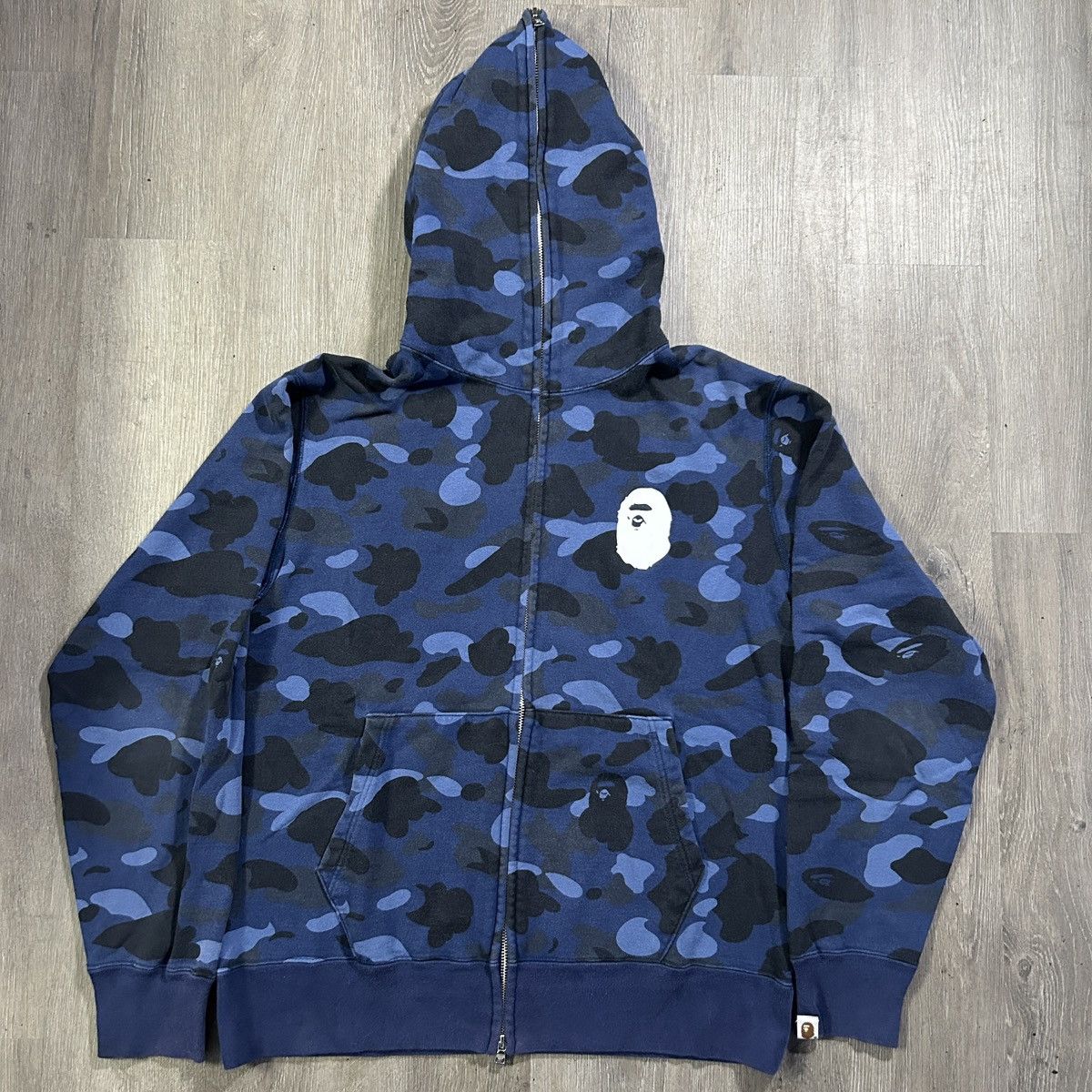 Bape BAPE Blue Camo Full Zip Hoodie Size US XL / EU 56 / 4 - 1 Thumbnail
