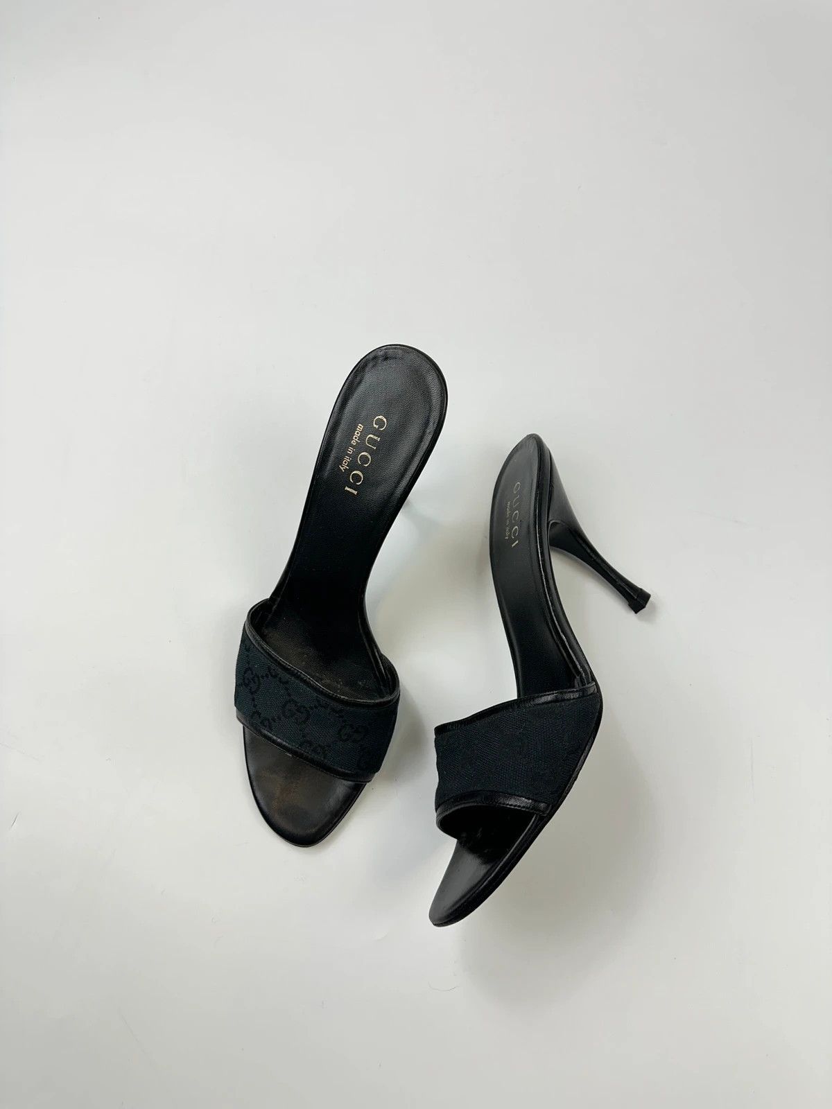 Gucci Gucci 00’s Black Canvas Monogram Heels Pumps Mules Size US 8.5 / IT 38.5 - 7 Thumbnail